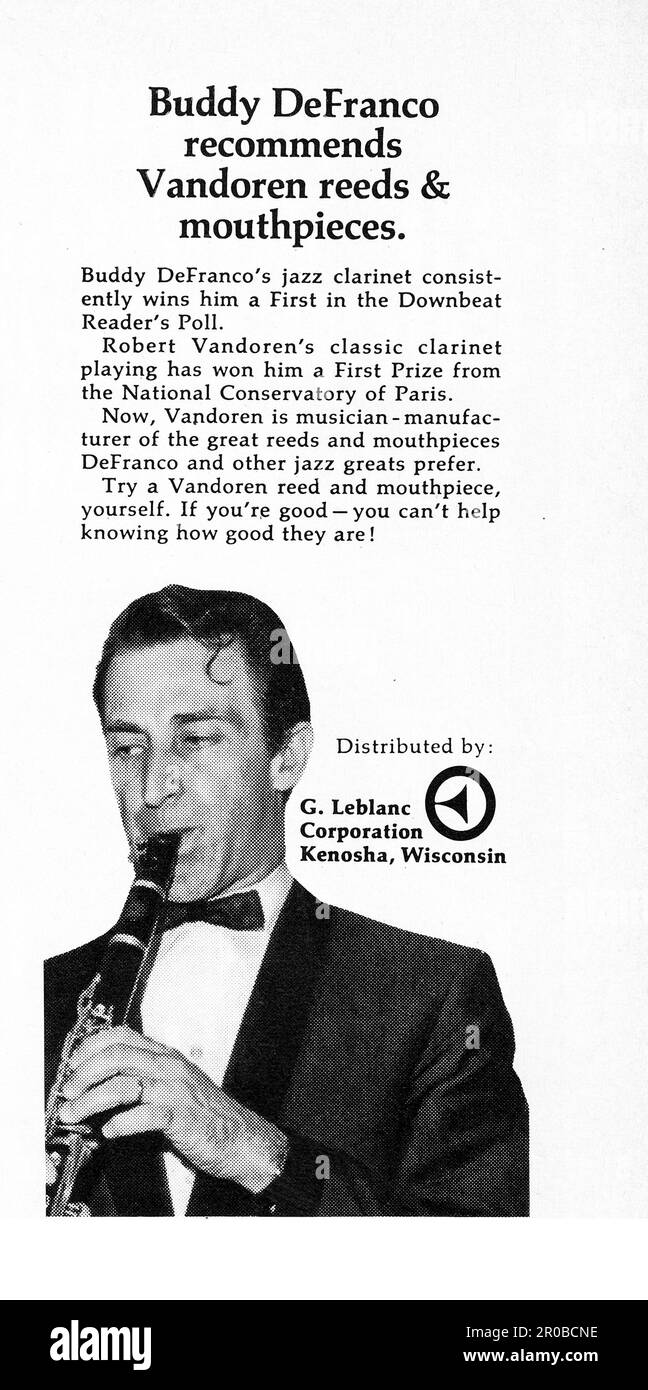 An advertisement from a mid 1960's music magazine featuring jazz