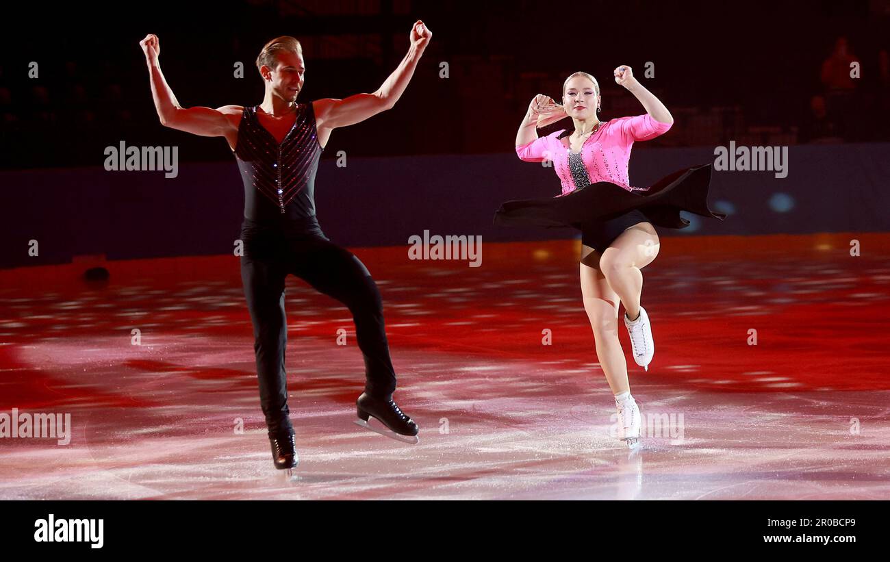 Ostrava, Czech Republic. 06th May, 2023. R-L Natalie Taschlerova and Filip Taschler (Czech) perform during the figure skating exhibition entitled Made in Czechia with the participation of Czech and international stars, on May 6, 2023, Ostrava, Czech Republic. Credit: Petr Sznapka/CTK Photo/Alamy Live News Stock Photo
