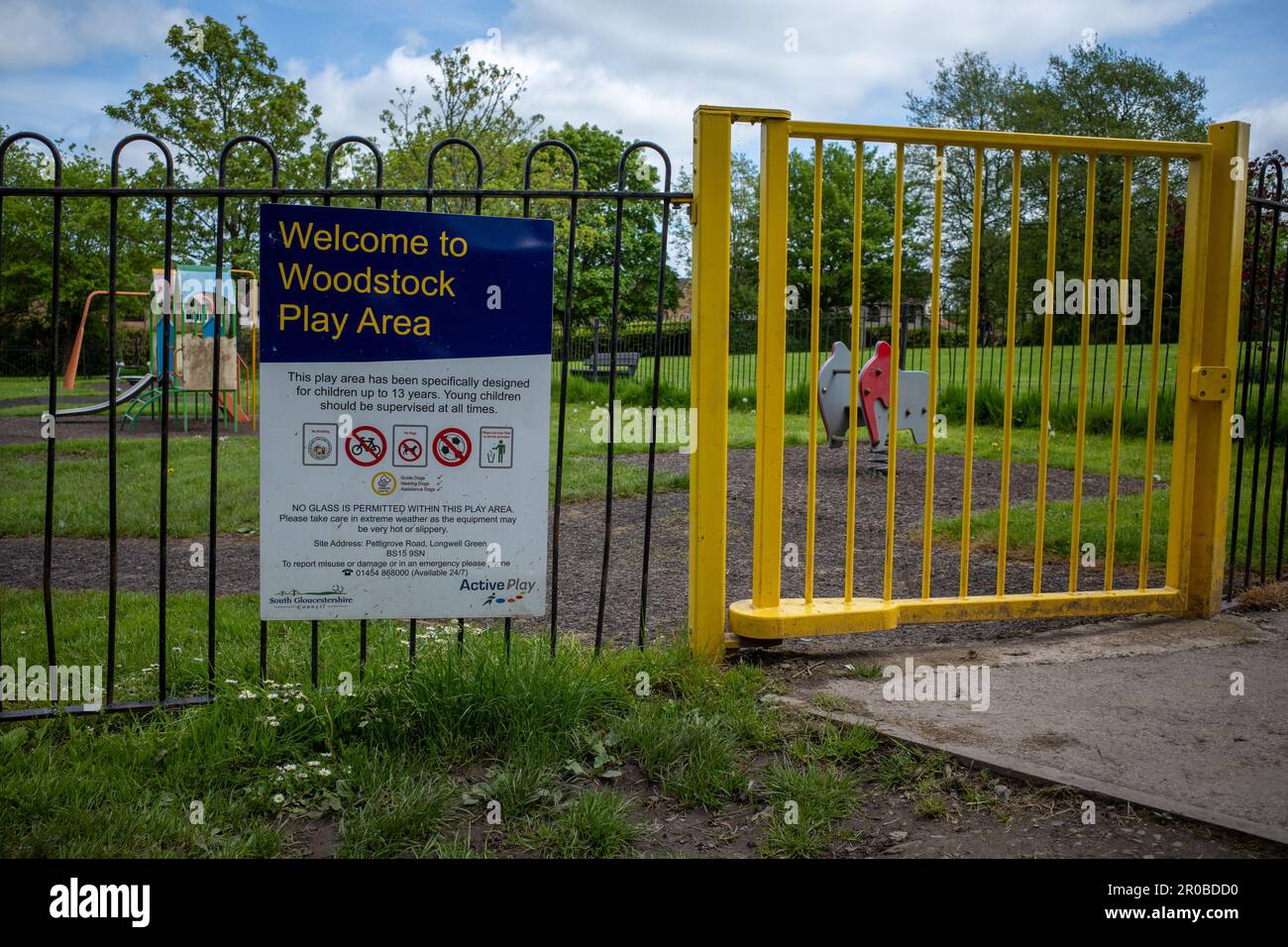 Entrance to Woodstock play area Kingswood, Bristol, UK Stock Photo Alamy
