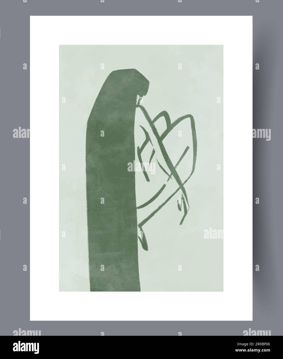 Portrait girl conceptual hairstyle wall art print Stock Vector Image ...