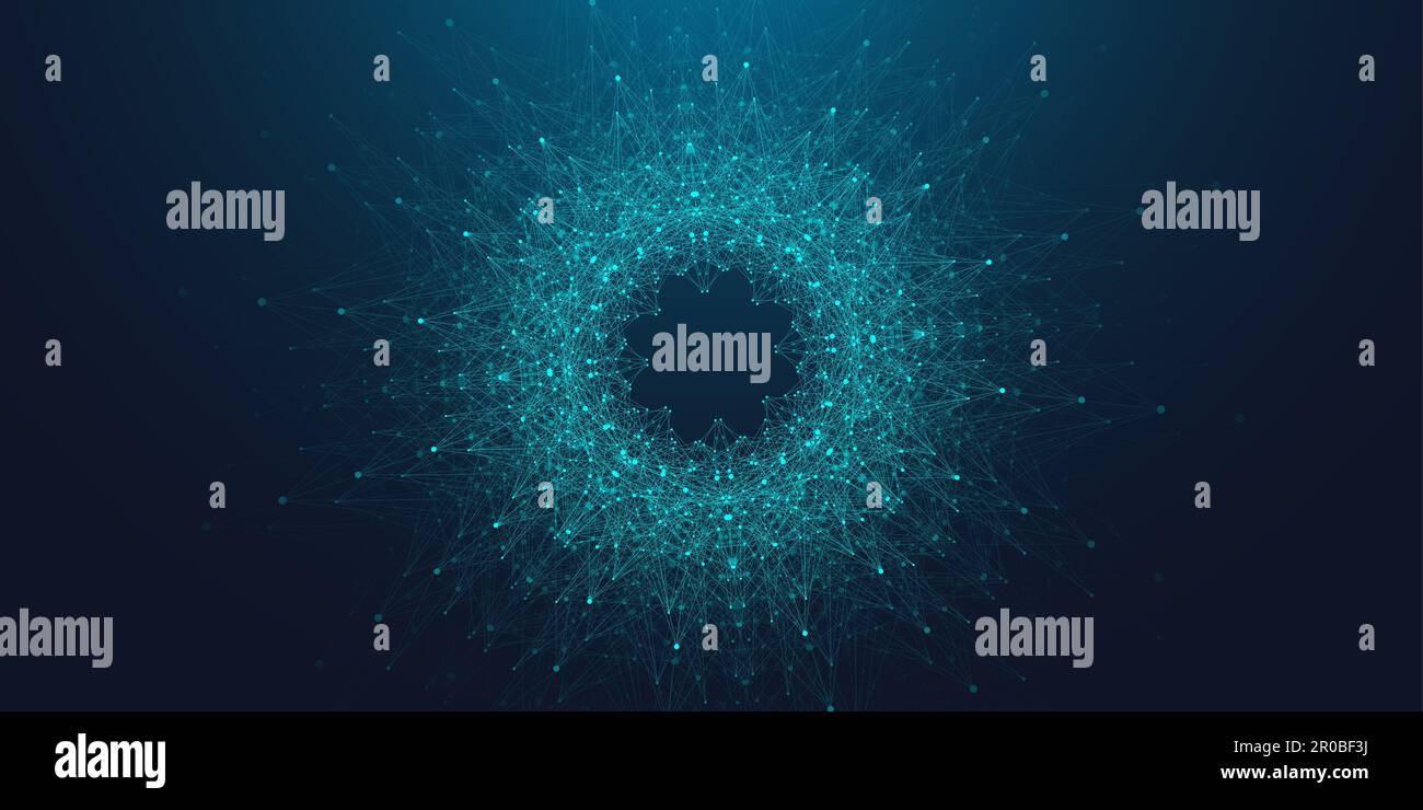 Quantum computing concept illustration. Deep learning artificial ...