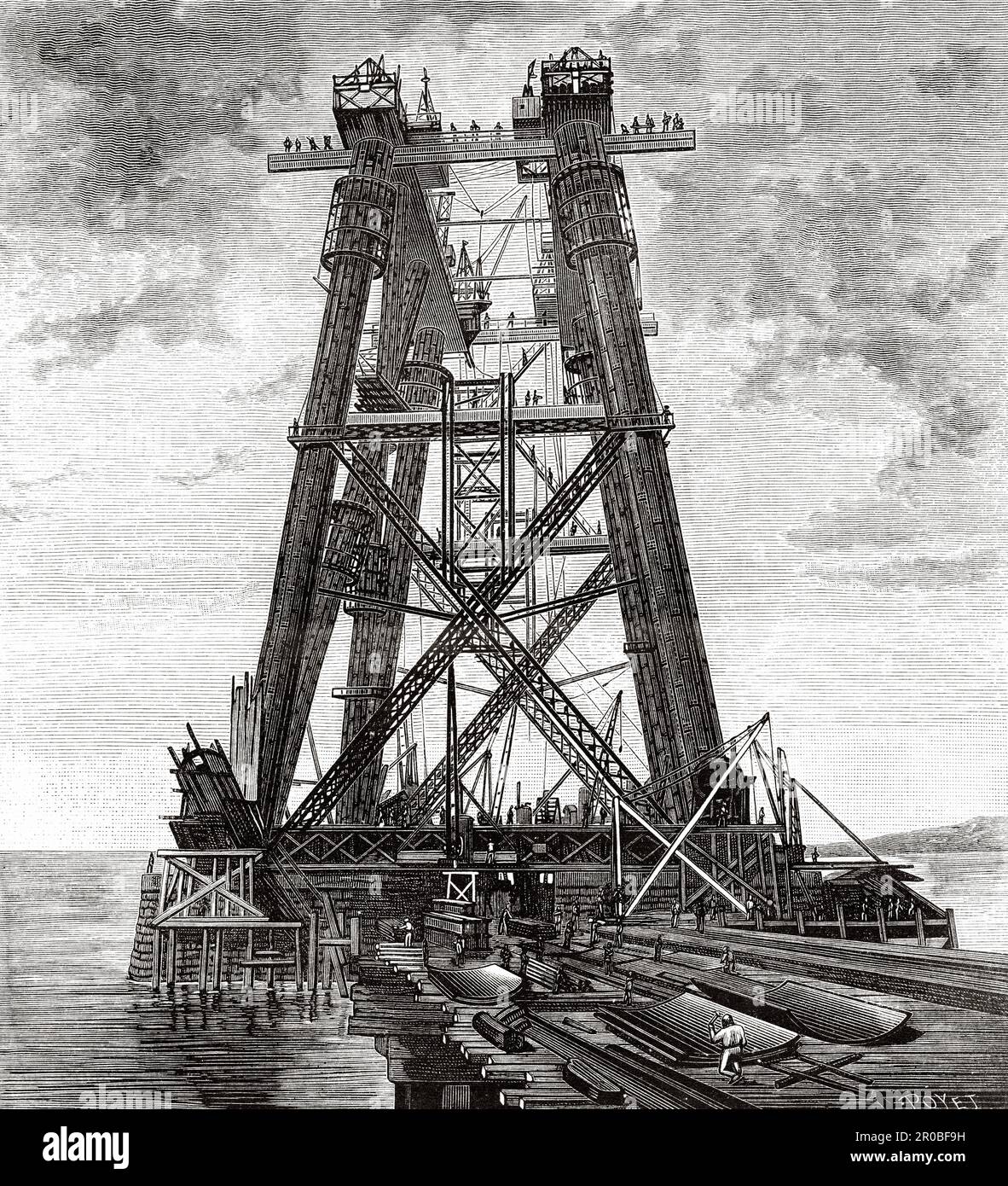 Fourth Bridge Construction of the The Forth Bridge, a cantilever railway bridge ...
