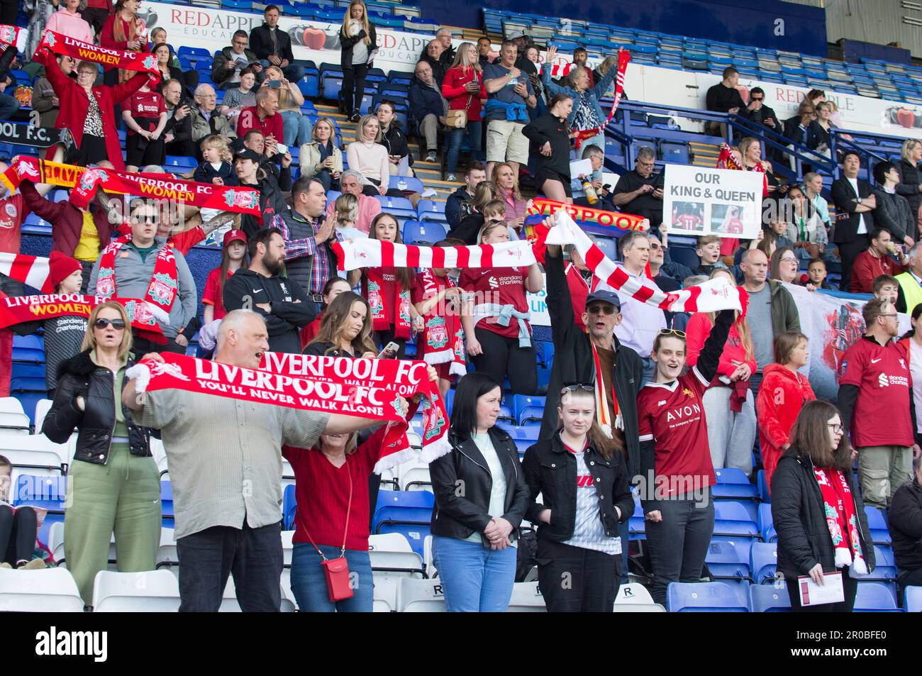 Fans at Prenton park before Liverpool v Manchester City (Terry Scott/SPP) Credit: SPP Sport Press Photo. /Alamy Live News Stock Photo