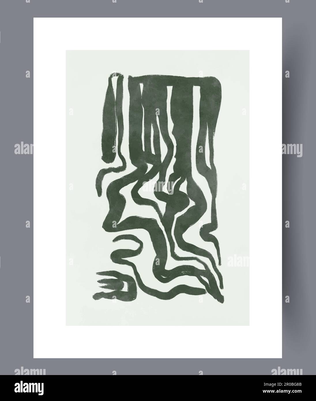 Abstract lines bohemian minimalism wall art print Stock Vector Image ...