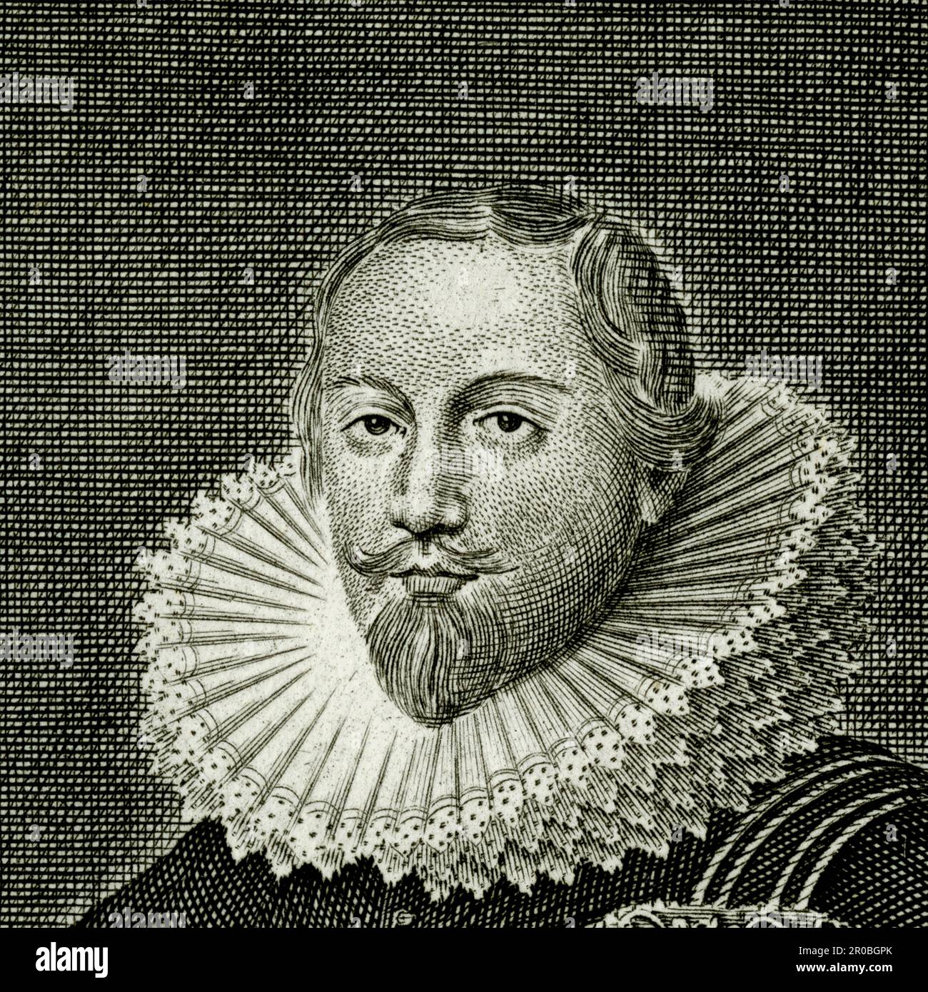 Sir Thomas Coventry (1578-1640), 1st Baron Coventry, Lord Keeper of the Great Seal of England from 1625 to 1640 and firm supporter of King Charles I in the run-up to the English Civil War. Square detail of an engraving created in the 1700s by Michael Vandergucht (1660-1725), after a portrait by Cornelius Johnson (1593-1661). Stock Photo
