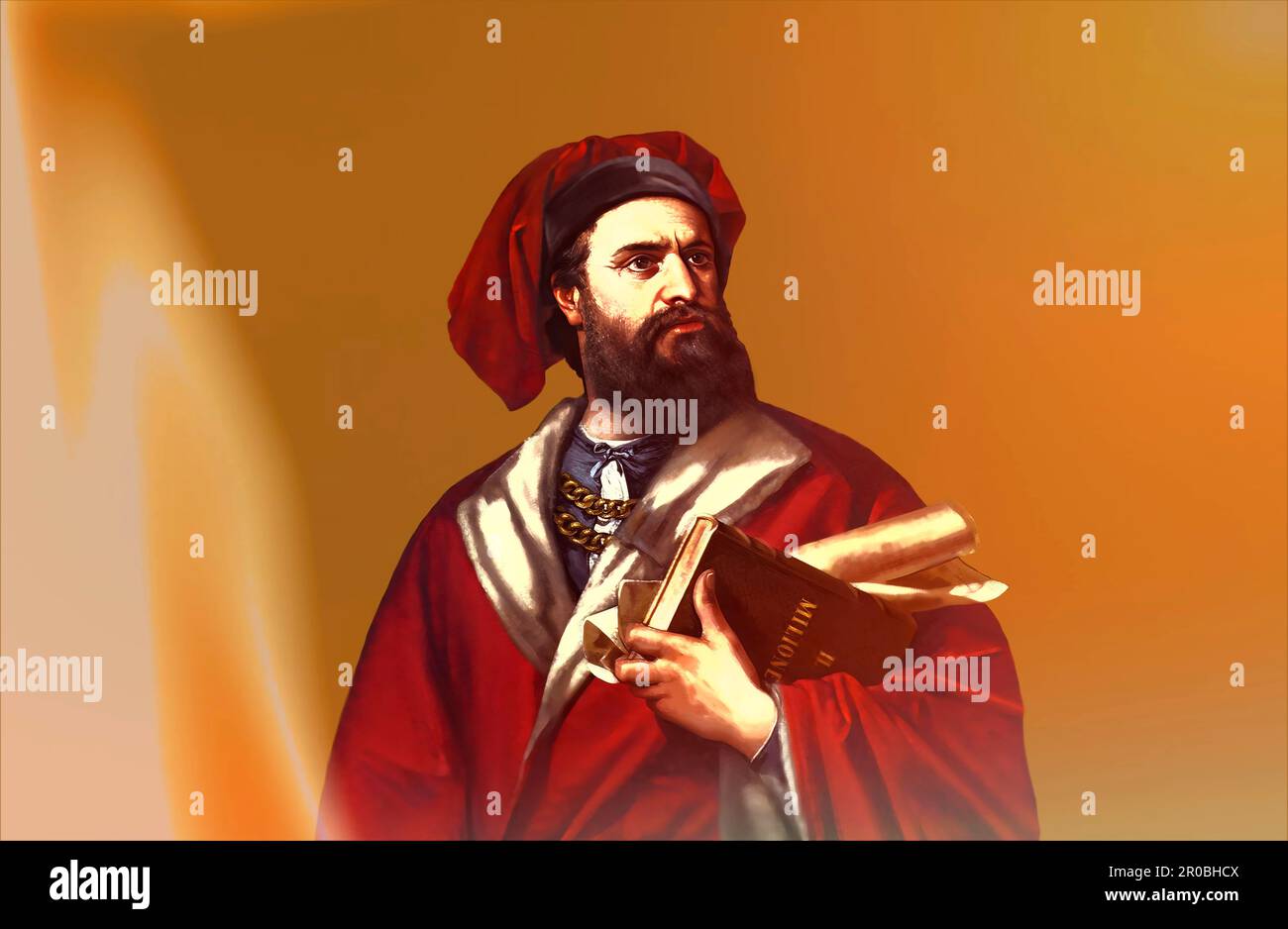 Marco Polo, c. 1254 –1324, an Italian merchant, explorer and writer,  digital edited Stock Photo - Alamy