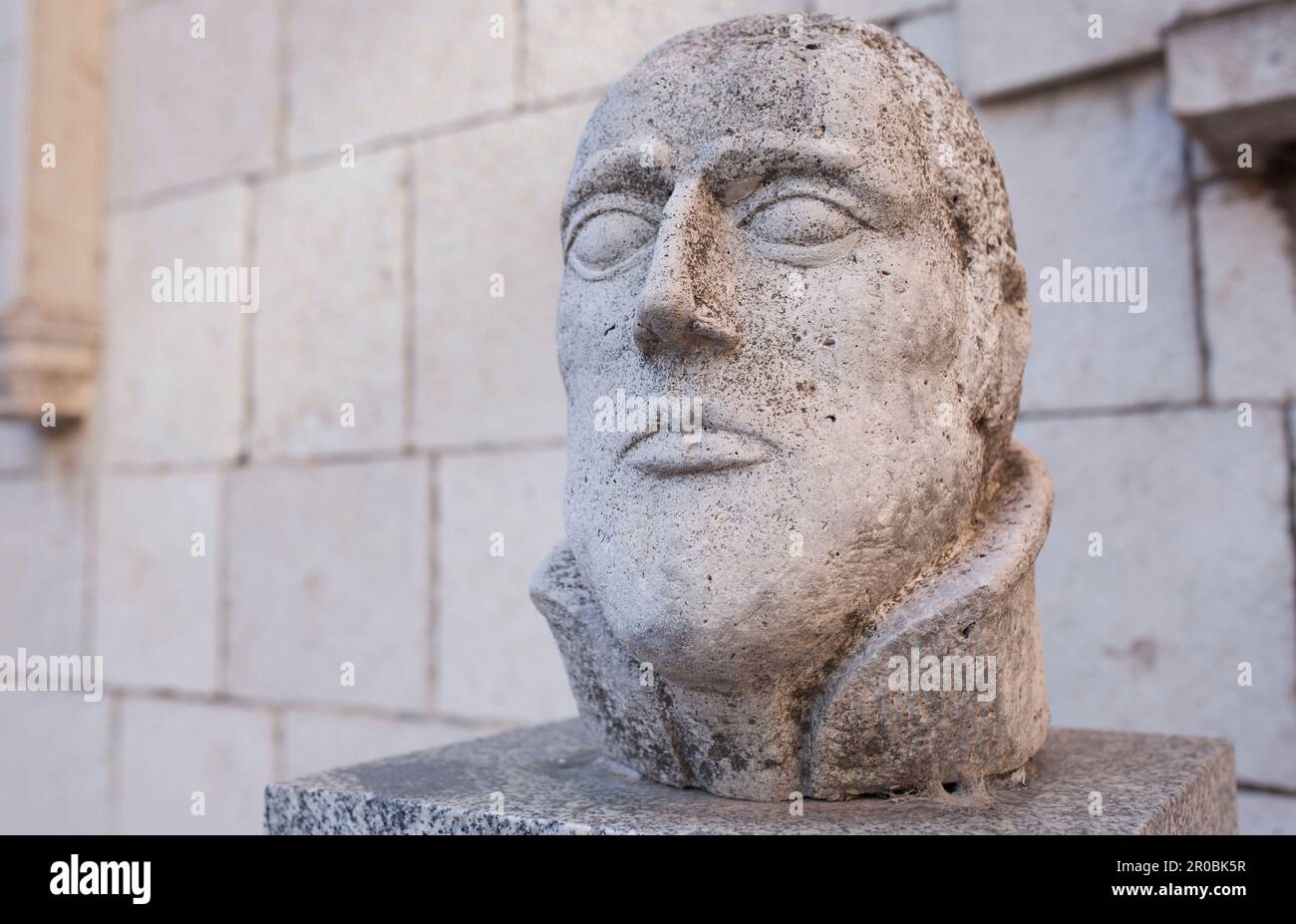 Valladolid, Spain - July 18th, 2020: Juan Ponce de Leon bust. House Museum of Columbus and research centre for American history, Valladolid, Spain Stock Photo