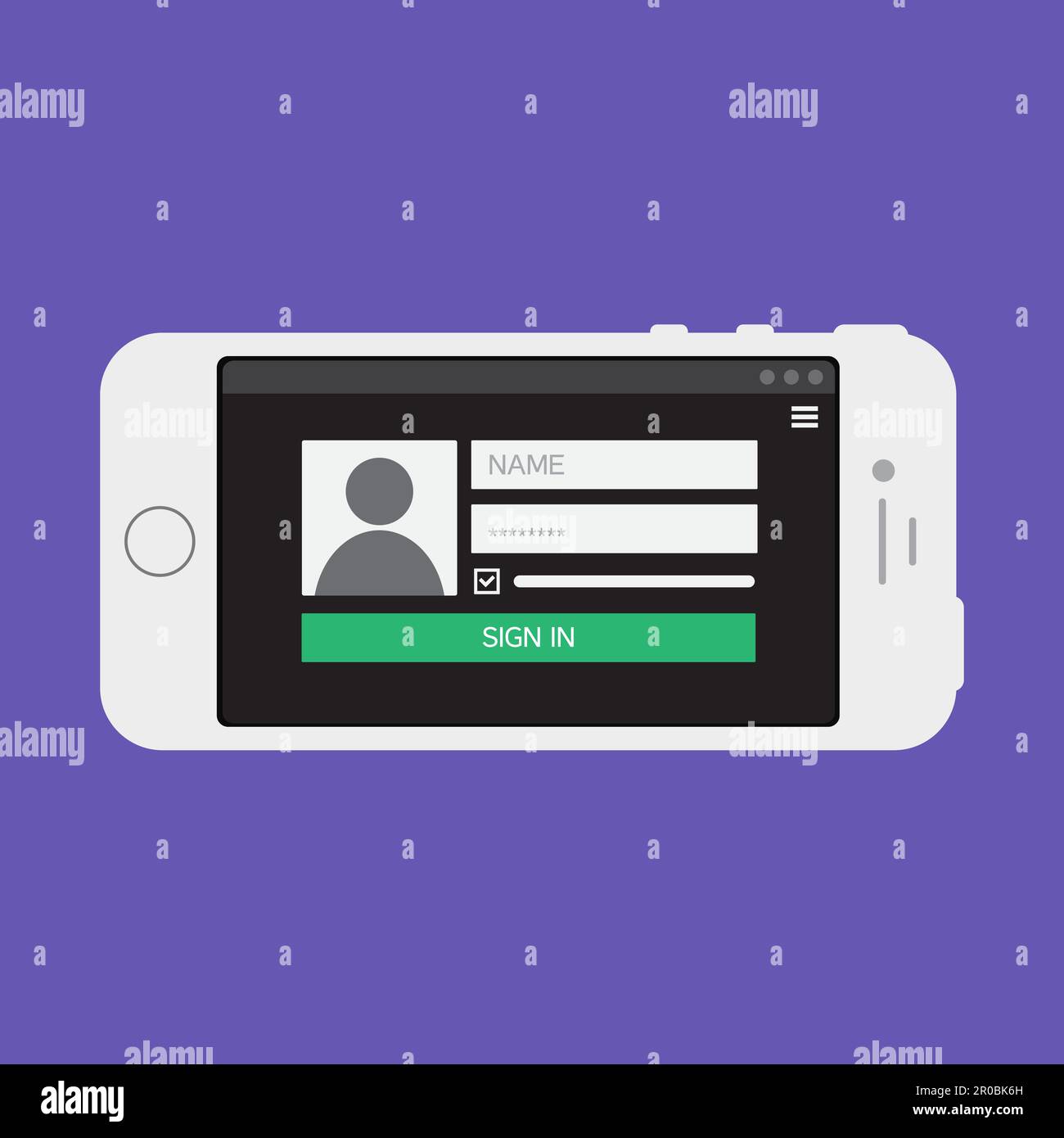 Adaptive  Phone Template and Gadget Elements for site form of login