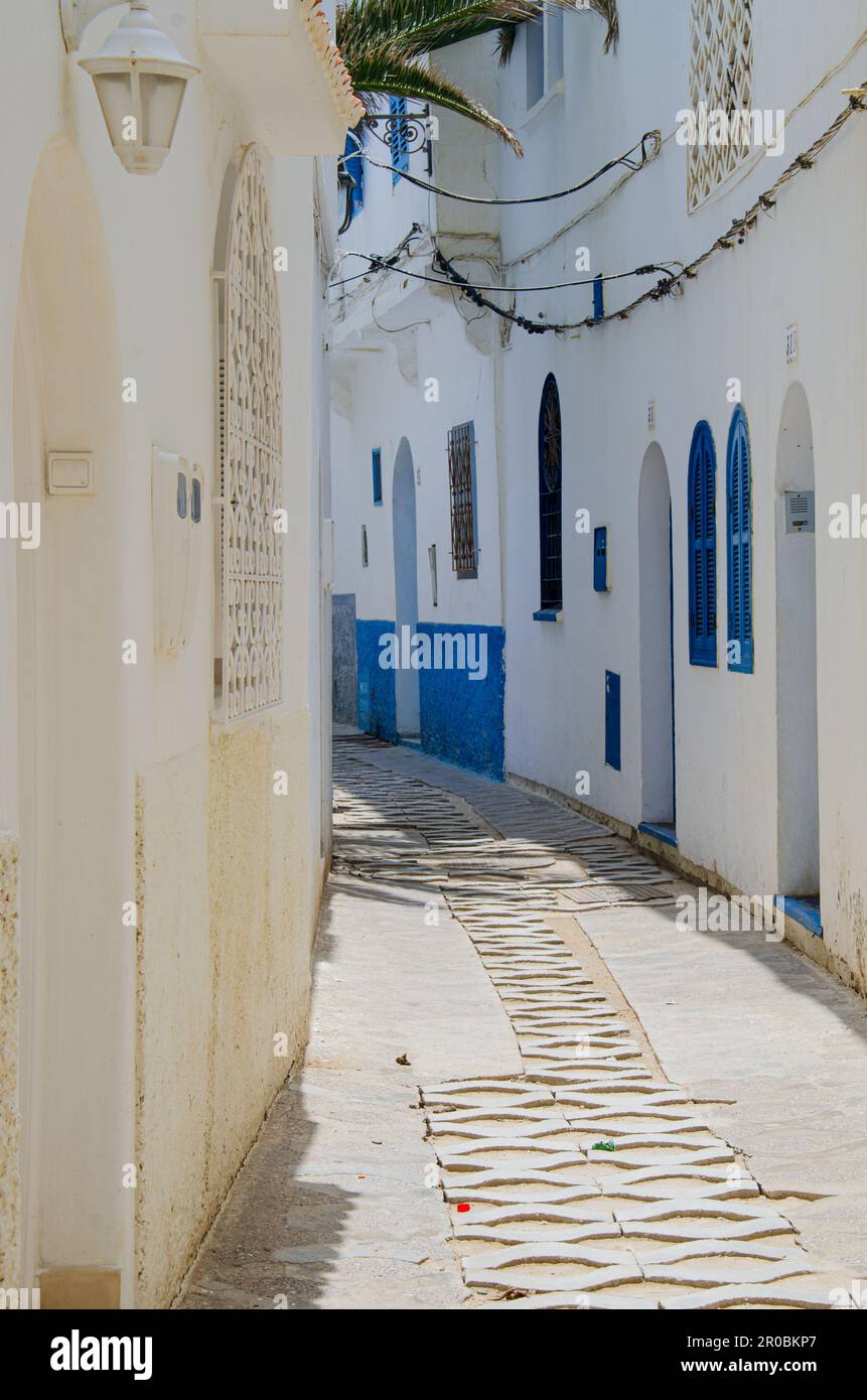 Traditional White berber houses in asilah, Morocco. asilah is a city i