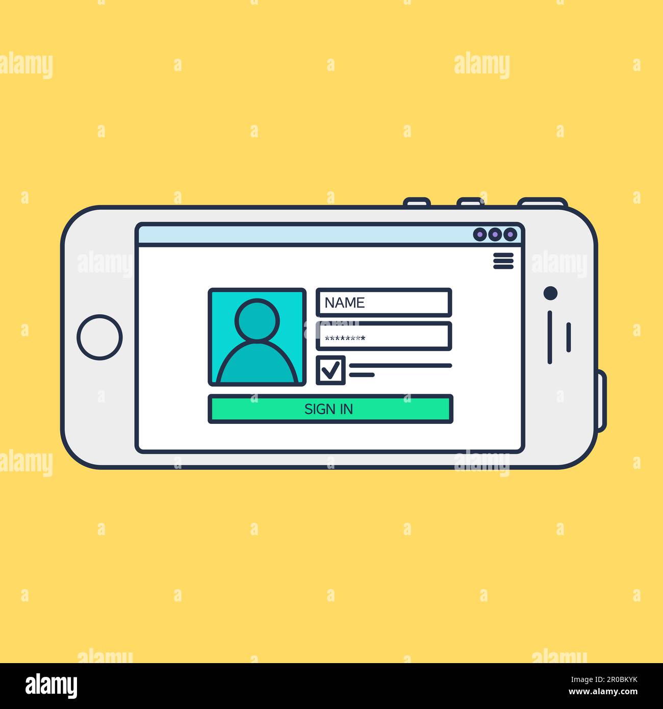  Phone Template and Gadget Elements for site form of login to