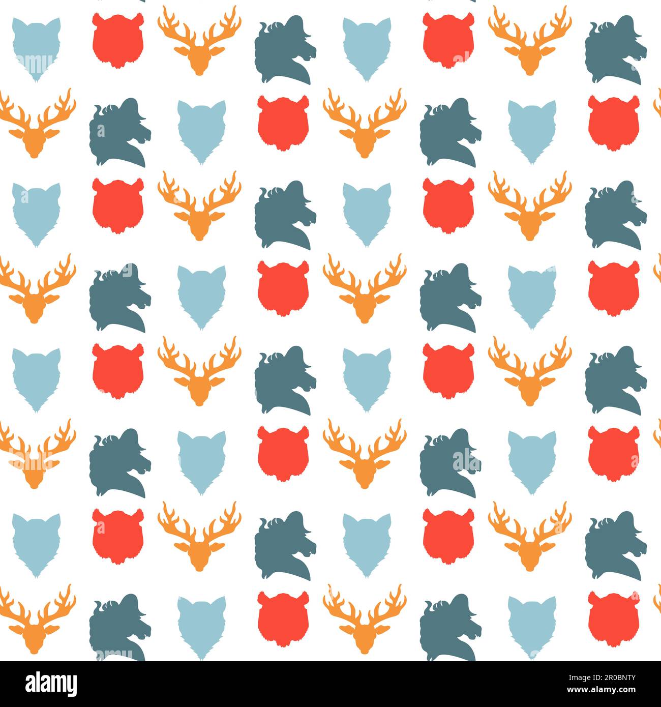 Wildlife seamless pattern. Zoo ornament for print, fabric, cloth, child ...