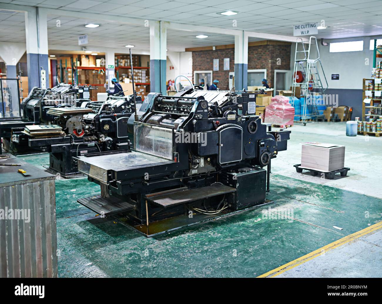 Some parts of printing havent changed. the inside of a packaging and distribution factory Stock