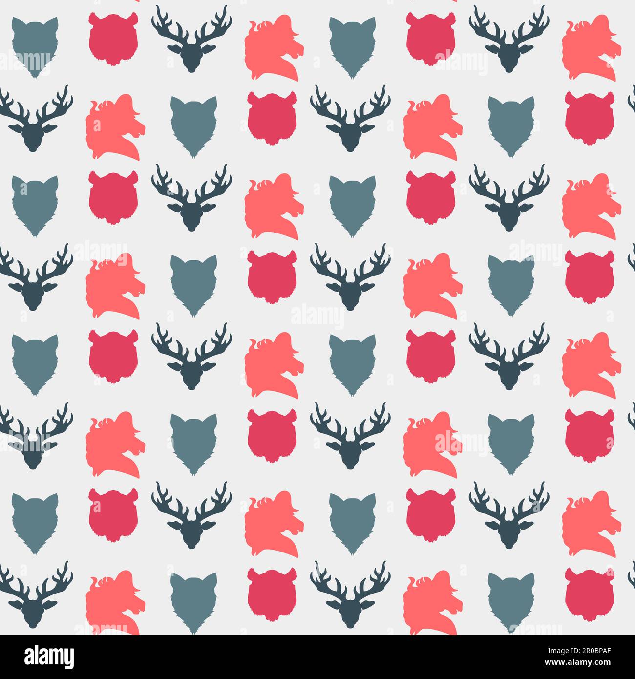 Wildlife seamless pattern. Zoo ornament for print, fabric, cloth, child ...