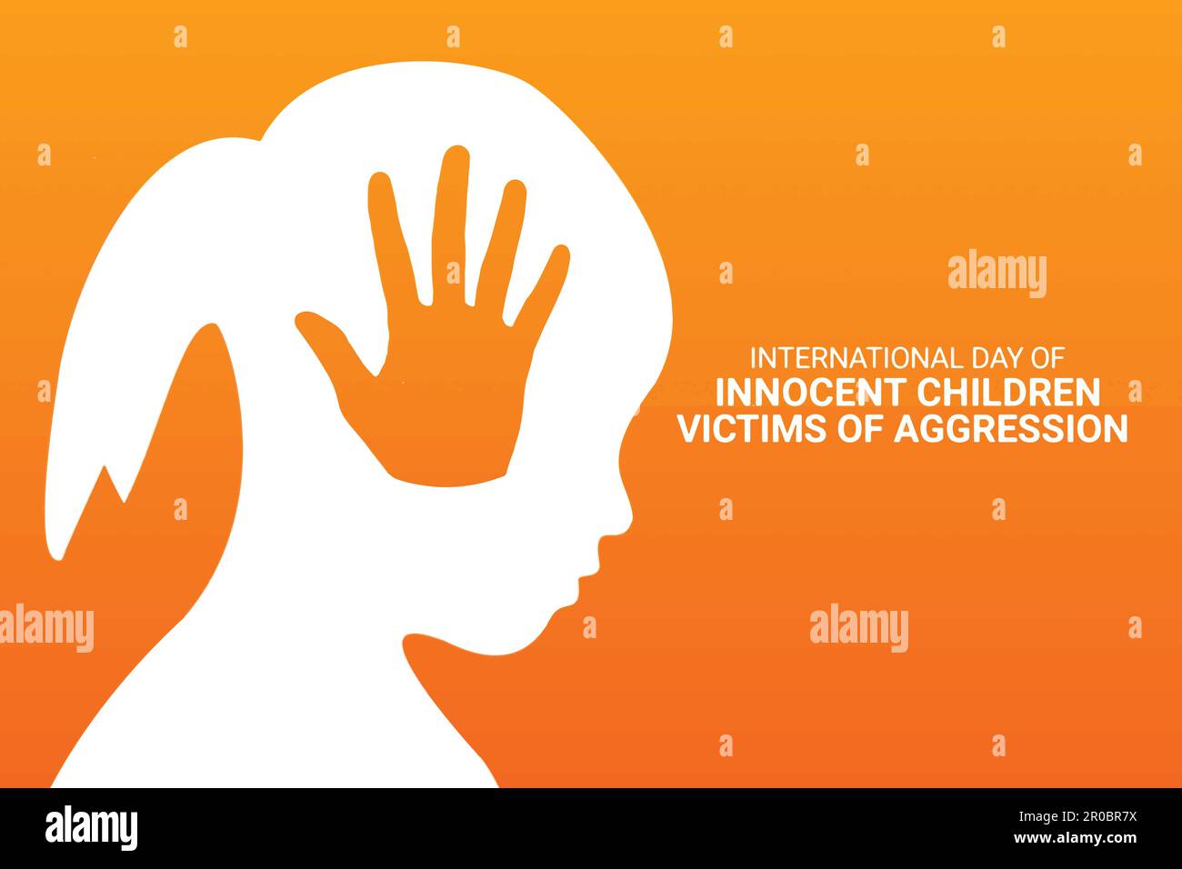 International Day Of Innocent Children Victims Of Aggression. Holiday concept. Template for background, banner, card, poster with text inscription Stock Vector