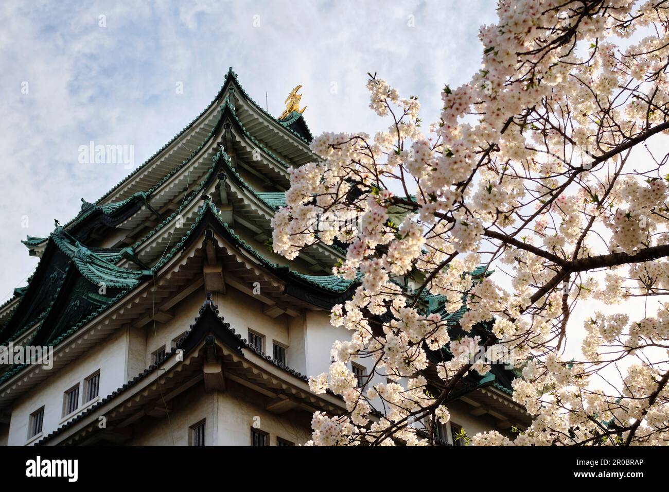 Nagoya Castle on a cloudy, spring day Stock Photo