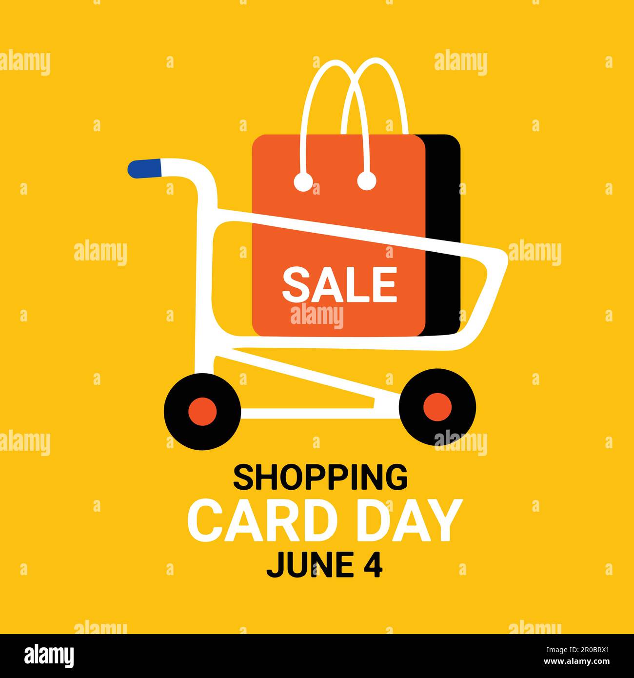 Shopping Card Day. June 4. Holiday concept. Template for background, banner, card, poster with