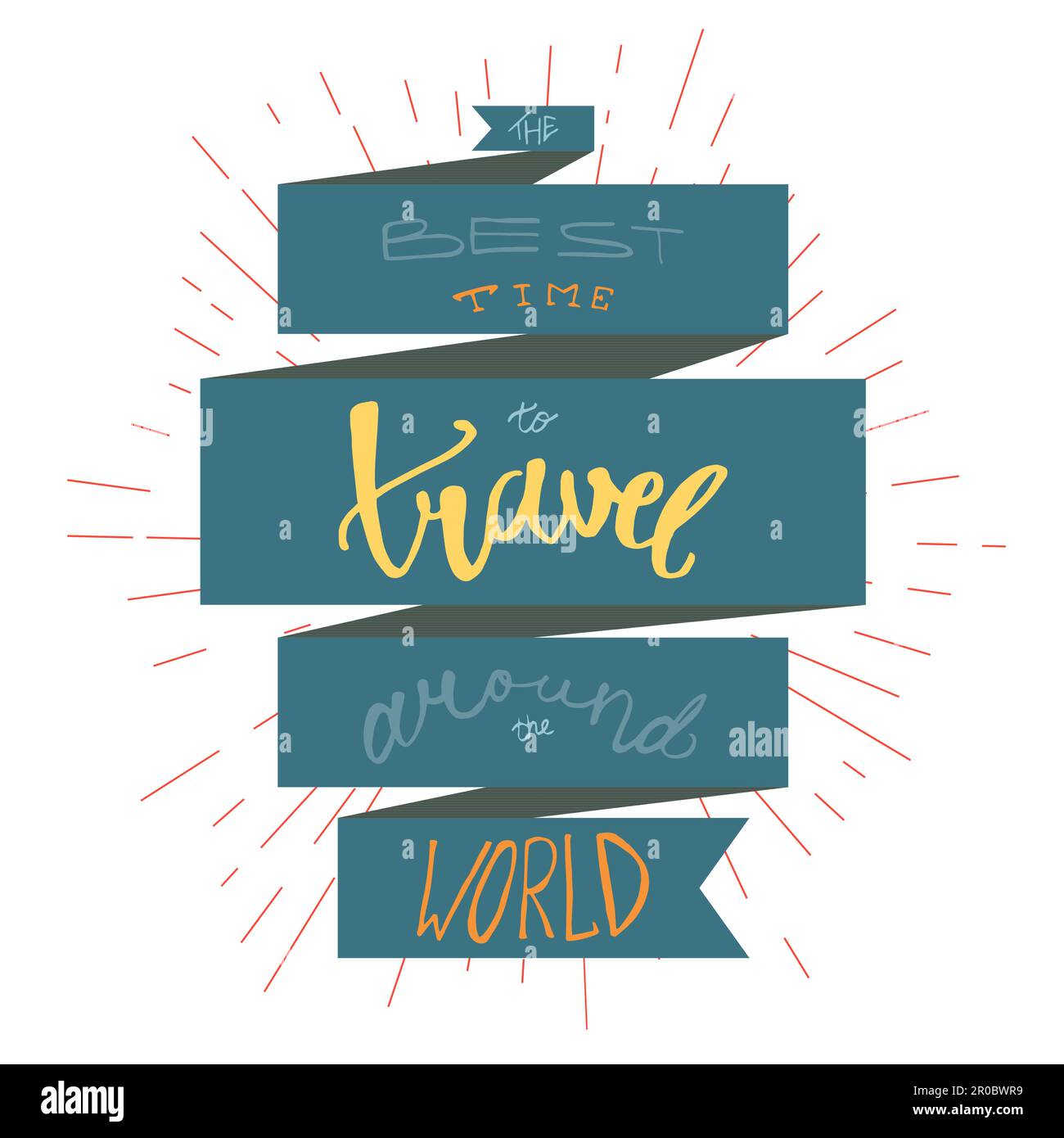 Motivation Ribbon Inspirational retro lettering in ribbon for print, t-shirt, poster ...