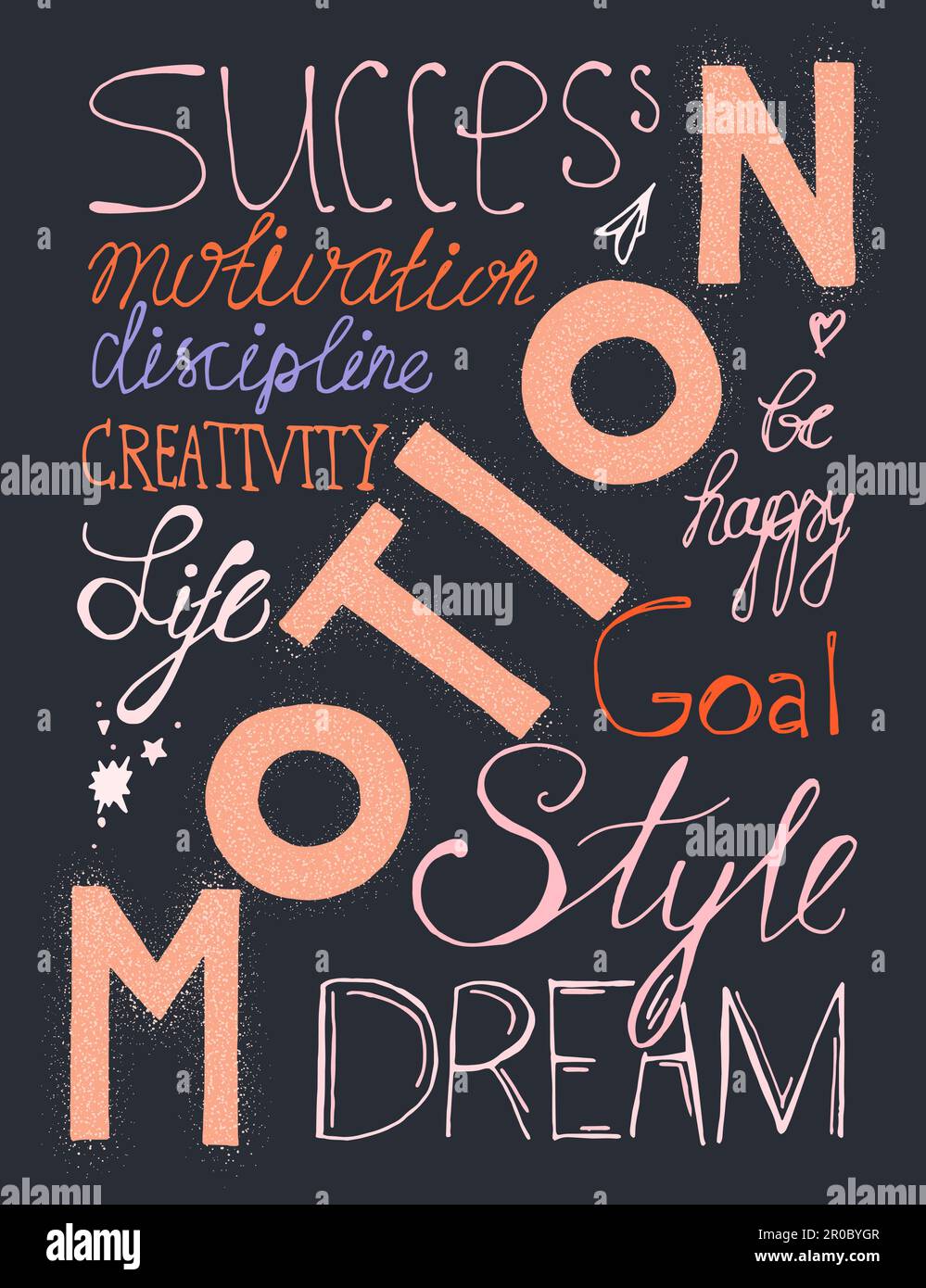 Sucess Lettering Vintage hand drawn lettering hipster composition with words about life ...