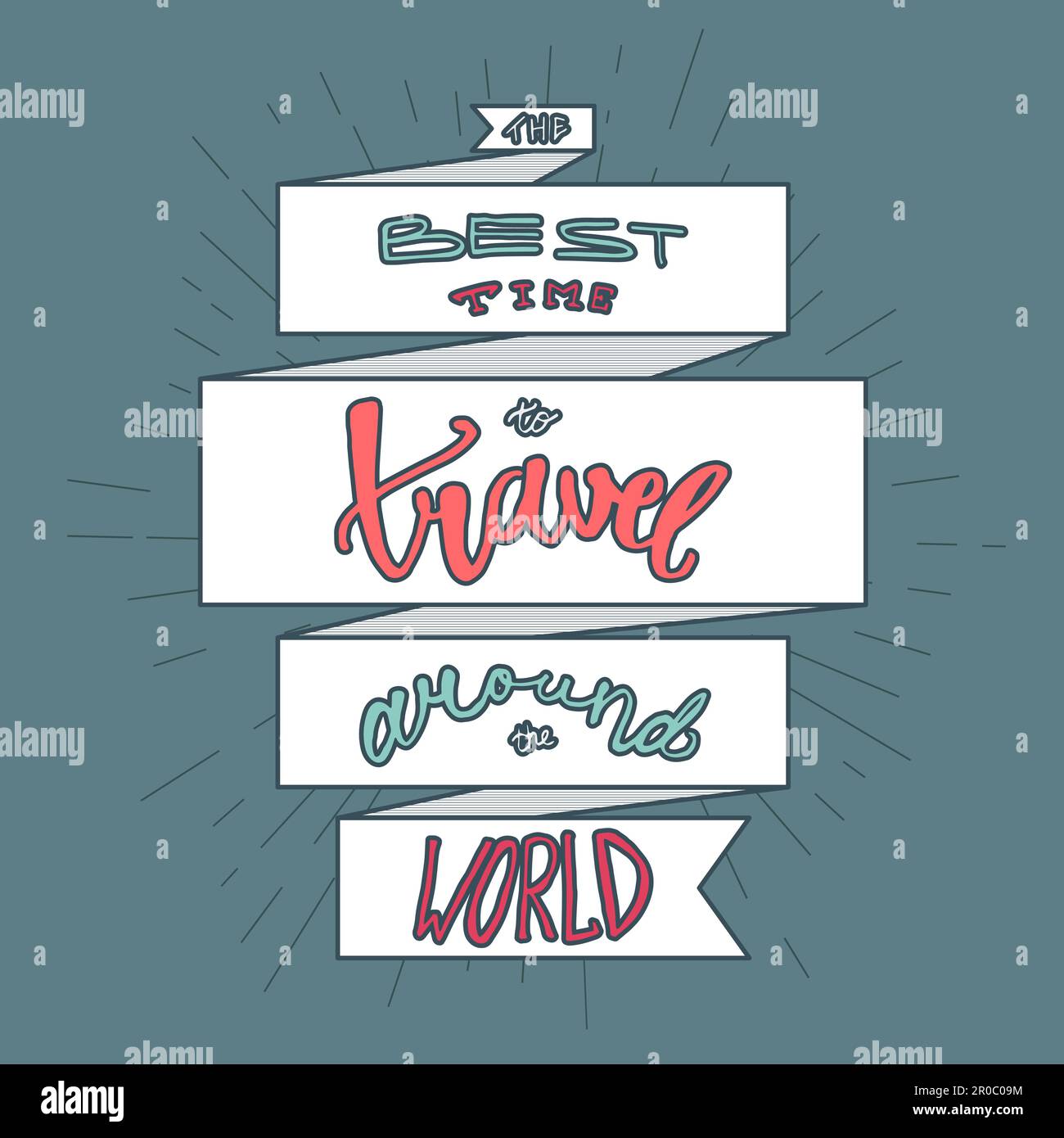Motivation Ribbon Inspirational retro lettering in ribbon for print, t-shirt, poster ...