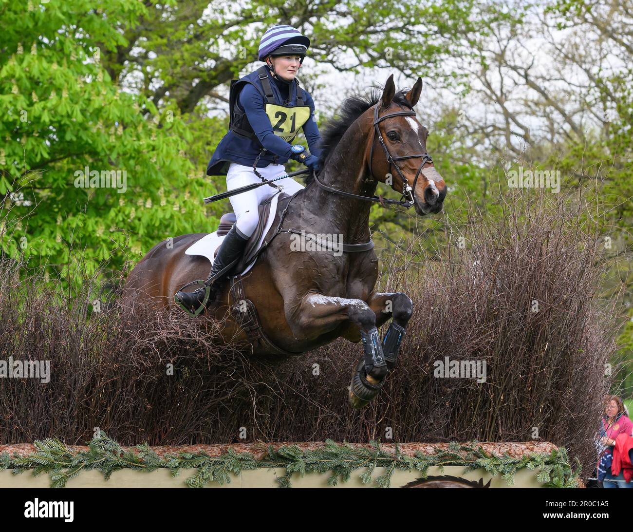 Badminton, UK. 07th May, 2023. 07 May 2023 - Badminton Horse Trials - Cross-Country Test - Badminton - Gloucestershire Rose Nesbitt rides EG Michealangelo during the Cross-Country Test at the Badminton Horse Trials. Picture Credit: Mark Pain/Alamy Live News Stock Photo