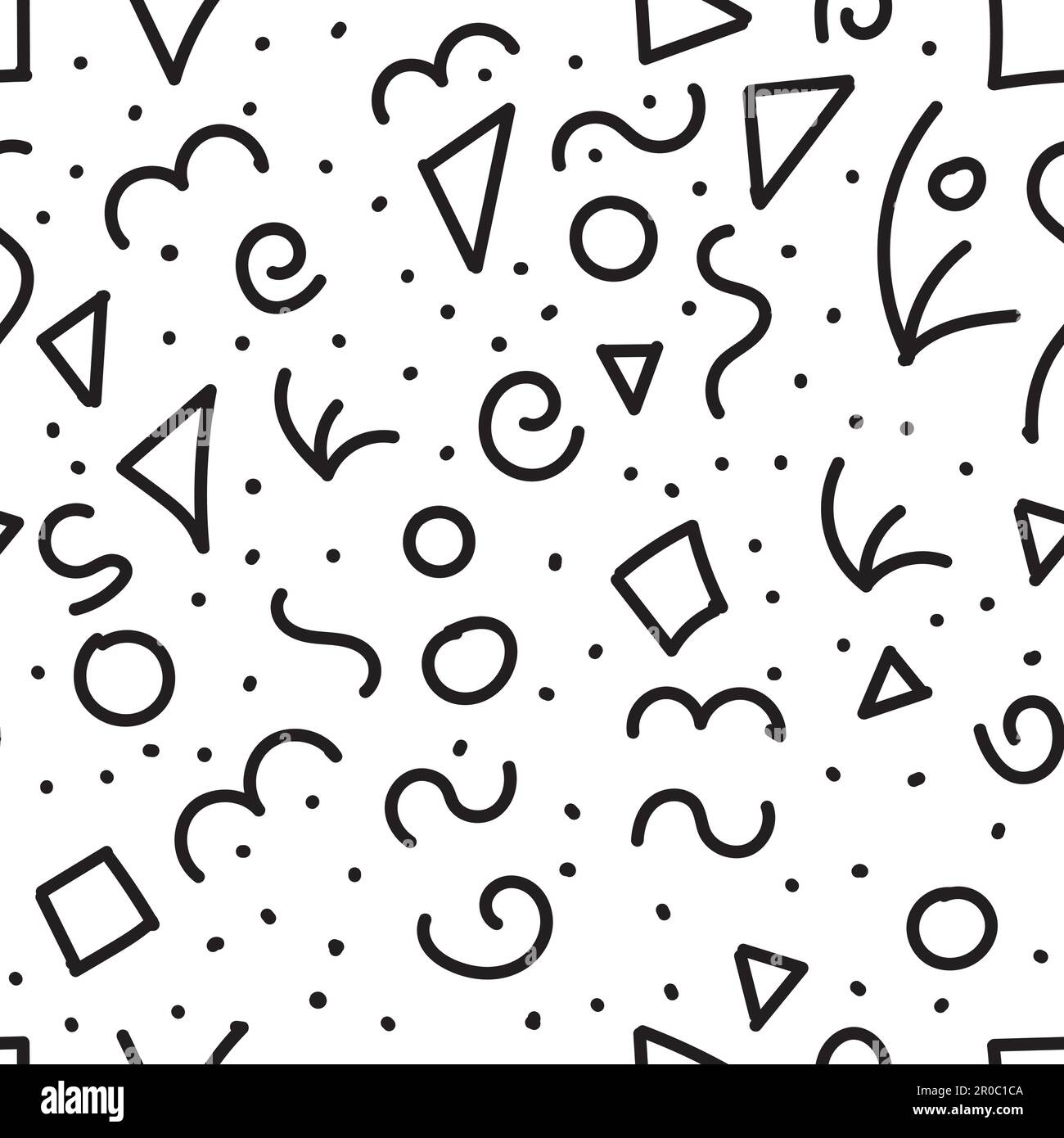 Funny Doodle Cat Icons Seamless Pattern Stock Vector (Royalty Free