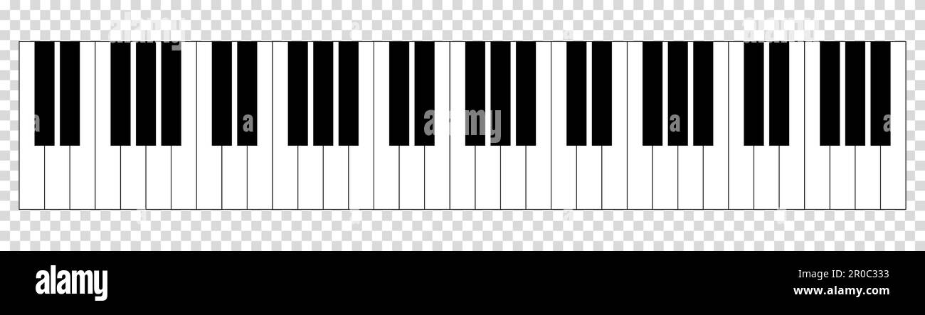 Grand keyboard for music. Piano keyboard. Vector illustration isolated on transparent background Stock Vector