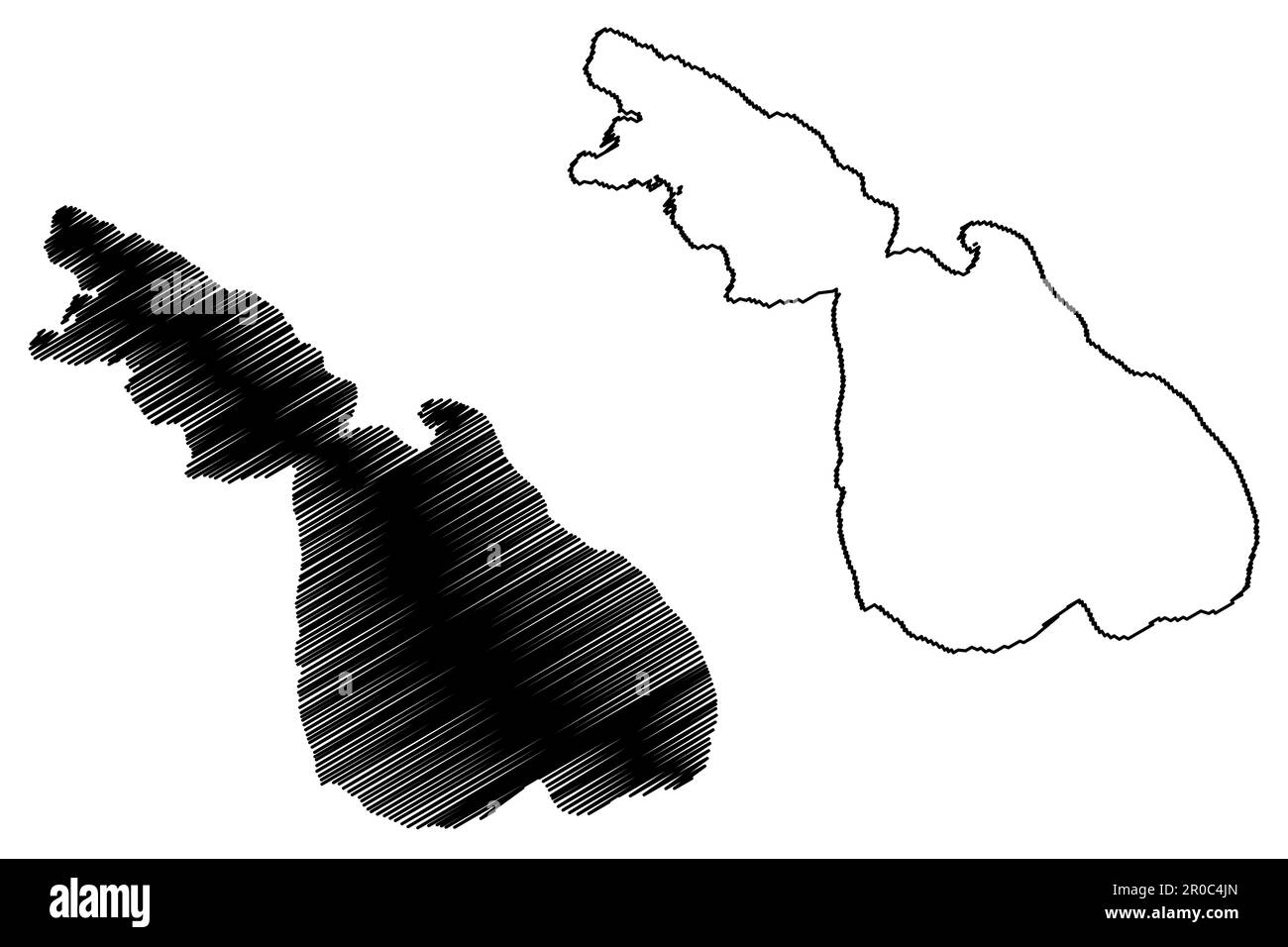 Lake Sevan (Republic of Armenia) map vector illustration, scribble sketch Sevana lich map Stock Vector