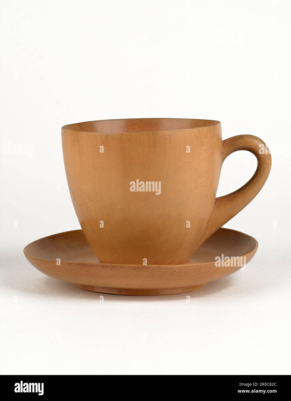 Turned, Wooden Tea Cup and Saucer, 18001900. Wooden cups and saucers