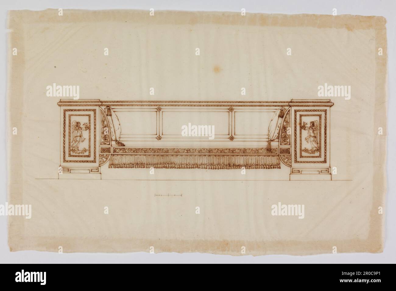 Wilkinson Tracing, Design for a rectangular sofa, 1820. Ink on tracing ...