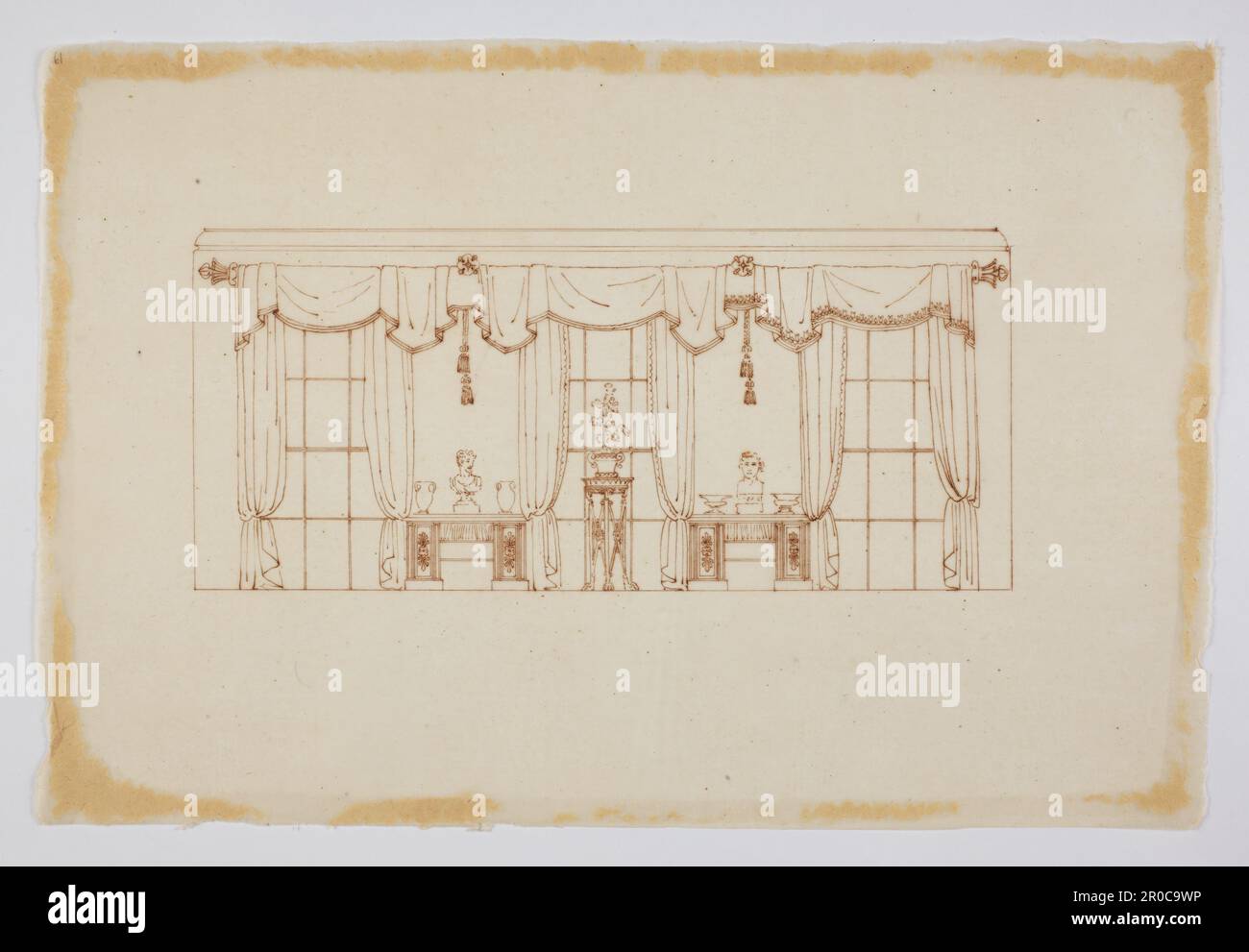 Wilkinson Tracing, Elevation of one wall of a room, 1820. Ink on