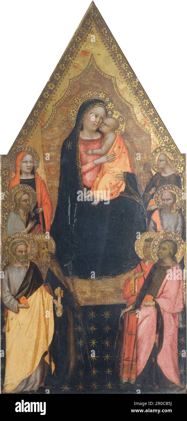 Madonna And Child Enthroned With Saints, 1350-1400. By: Master of San ...