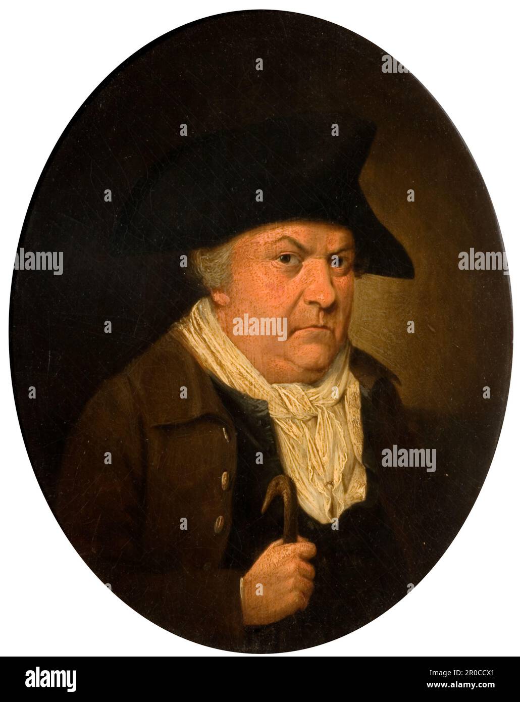 Portrait of John Freeth, 1750-1800. Oil on wood panel. Artist: James Millar (d.1805)..  John Freeth (1731-1808) was a publican and poet who ran a coffee house in Birmingham (Leicester Arms, Bell Street), where the Jacobin Club met. Stock Photo