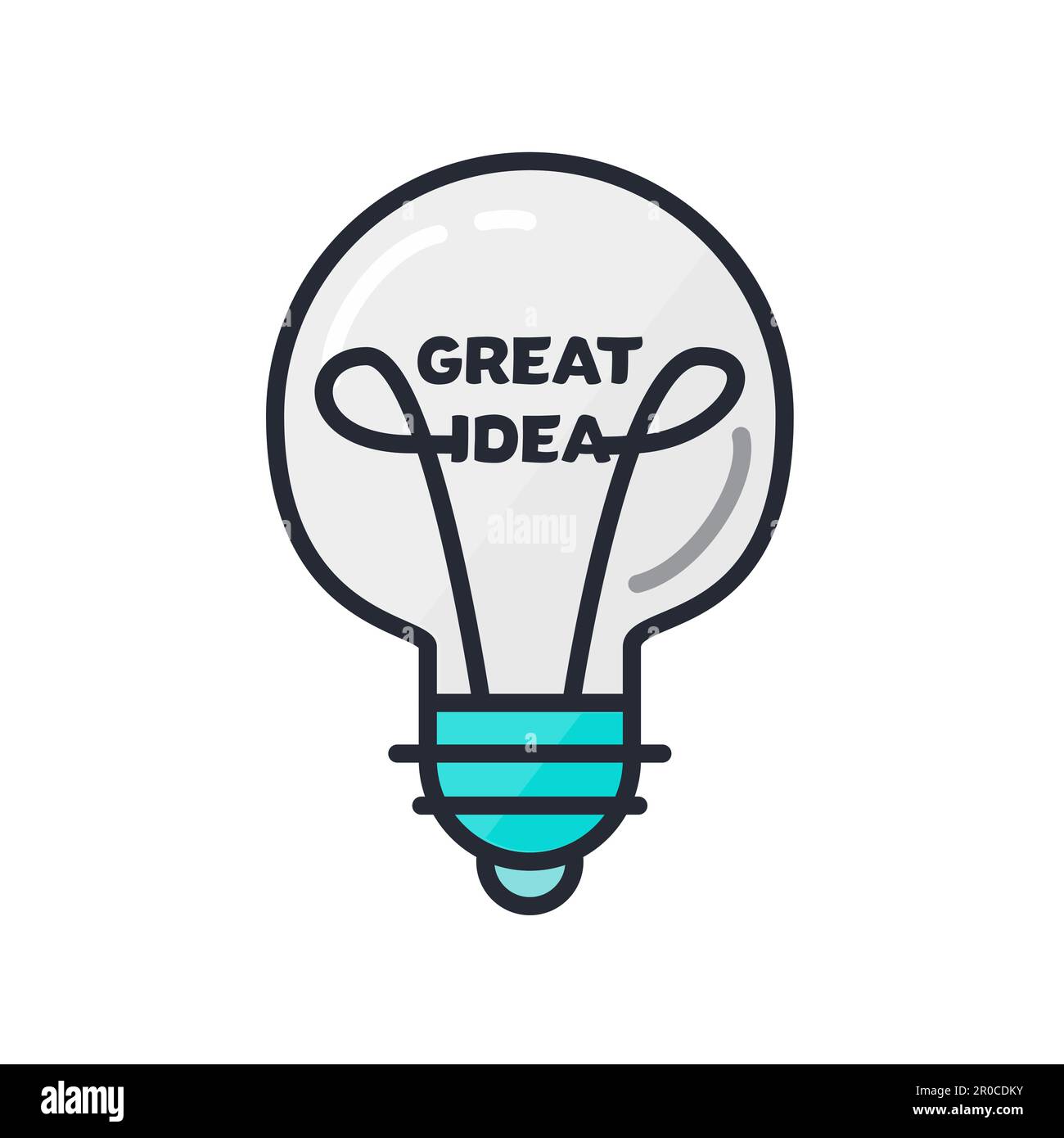Great Idea Concept with Light Bulb Shape. Thought and imagination symbol. Vector Stock Vector