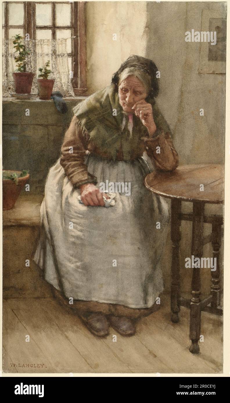 Study of an Old Fisherwoman, 1890. By Walter Langley Stock Photo