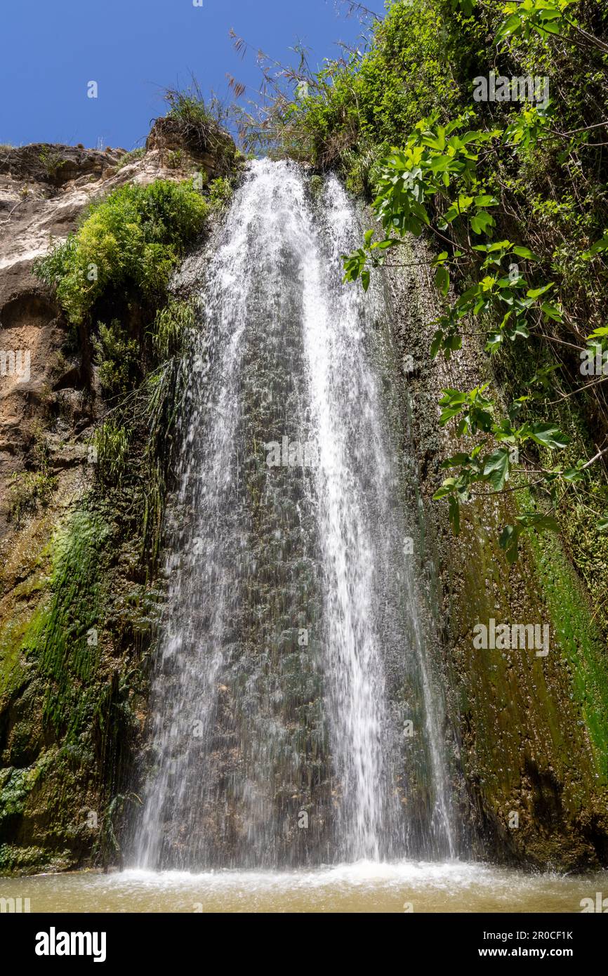Meitzar stream and waterfall, nature reserve Golan Heights, Israel ...