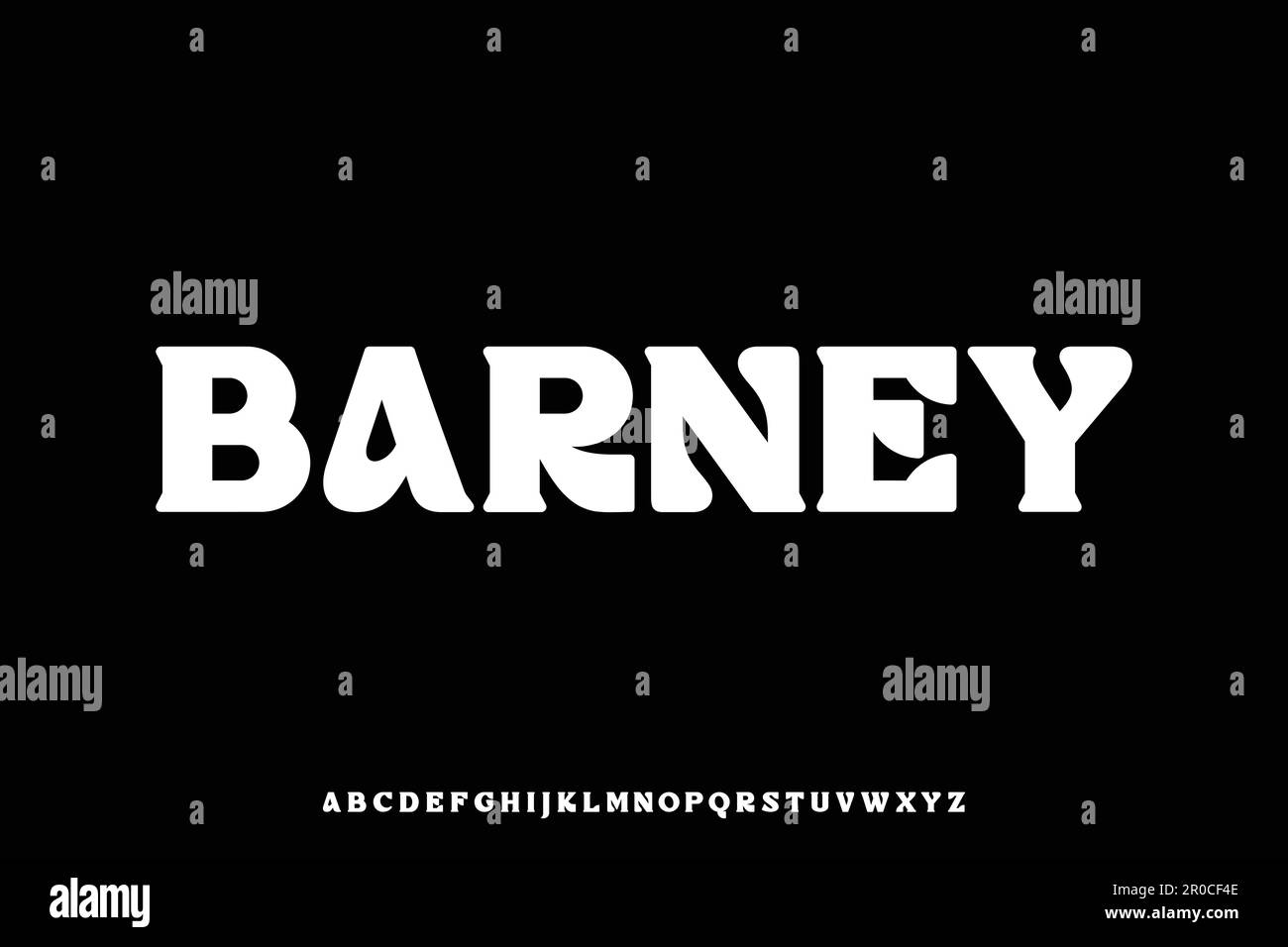 Thick retro display font vector Stock Vector