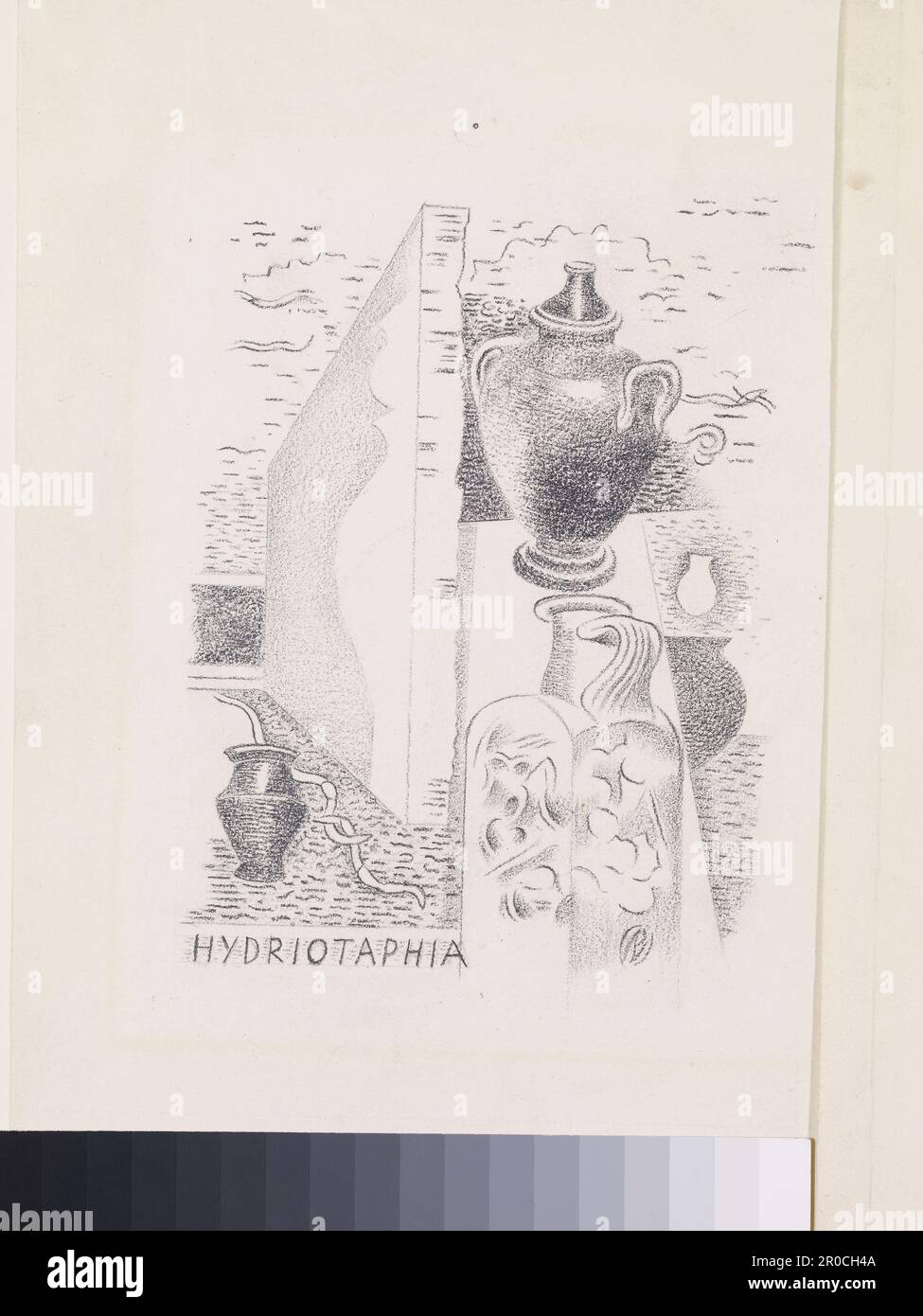 Design for Urne Buriall Hydriotaphia, 1932. By Paul Nash (d. 1947).. Illustrations to