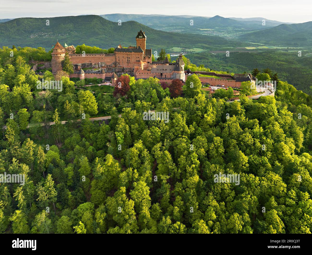 Château du Hautkoenigsburg high above the Vosges Mountains, Orschwiller, Alsace, France Stock Photo