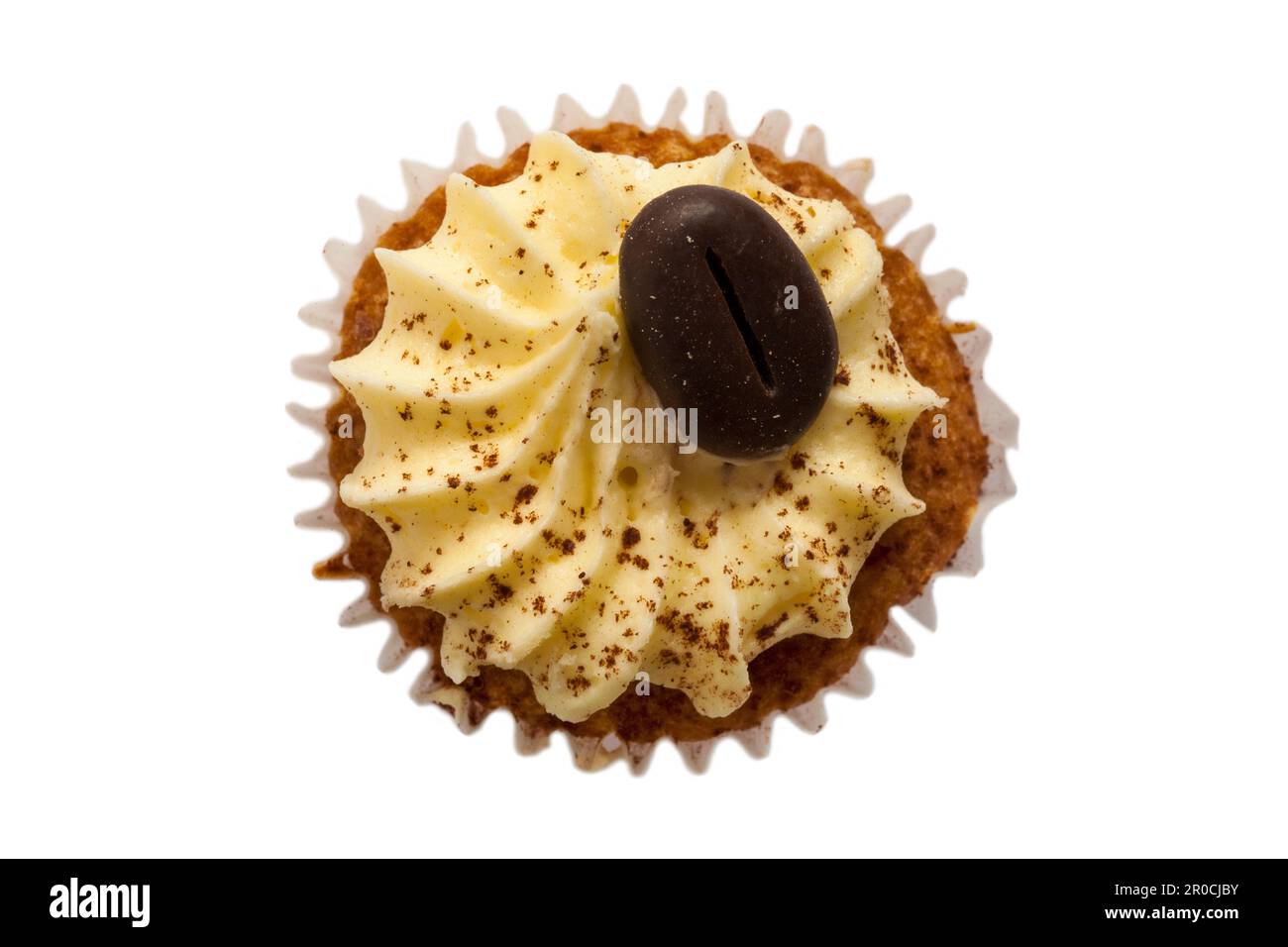 Waitrose Coffee & Walnut mini cupcake isolated on white background Stock Photo