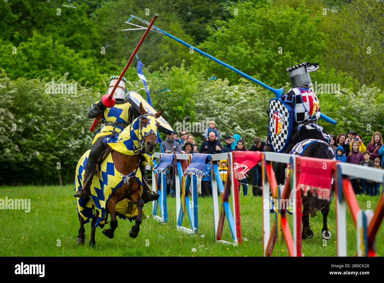 Knight Getting Coronated Chalfont, UK. 8 May 2023. Re enactors as armoured knights take part in ...