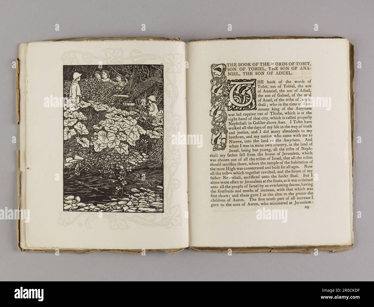 The Quest, No. 4, November 1895. Woodcut prints in black on laid paper, soft bound with string.. Manufacturer: Birmingham Guild of Handicraft. The fourth out of a set of a six periodical set titled 'The Quest'. . Stock Photo