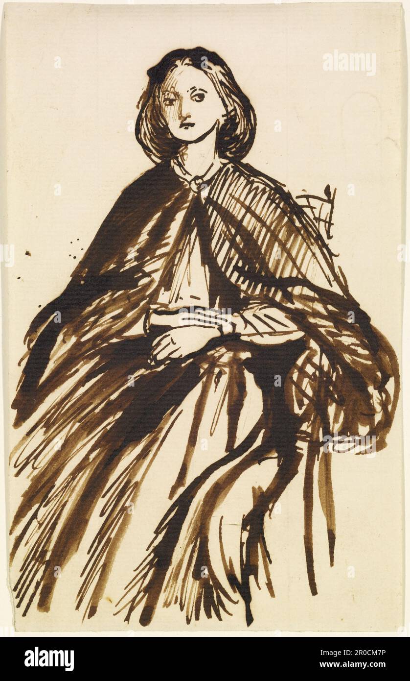 Portrait Sketch of Elizabeth Siddal, 1853. Artist: Dante Gabriel Rossetti Stock Photo