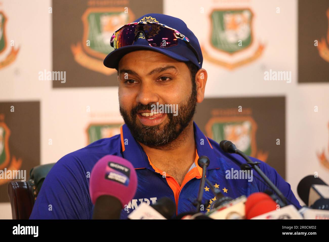 Indian One Day International Team Captain Rohit Sharma attends the  pre-match press conference of the Toyam Sports Limited ODI Series against  Banglades Stock Photo - Alamy