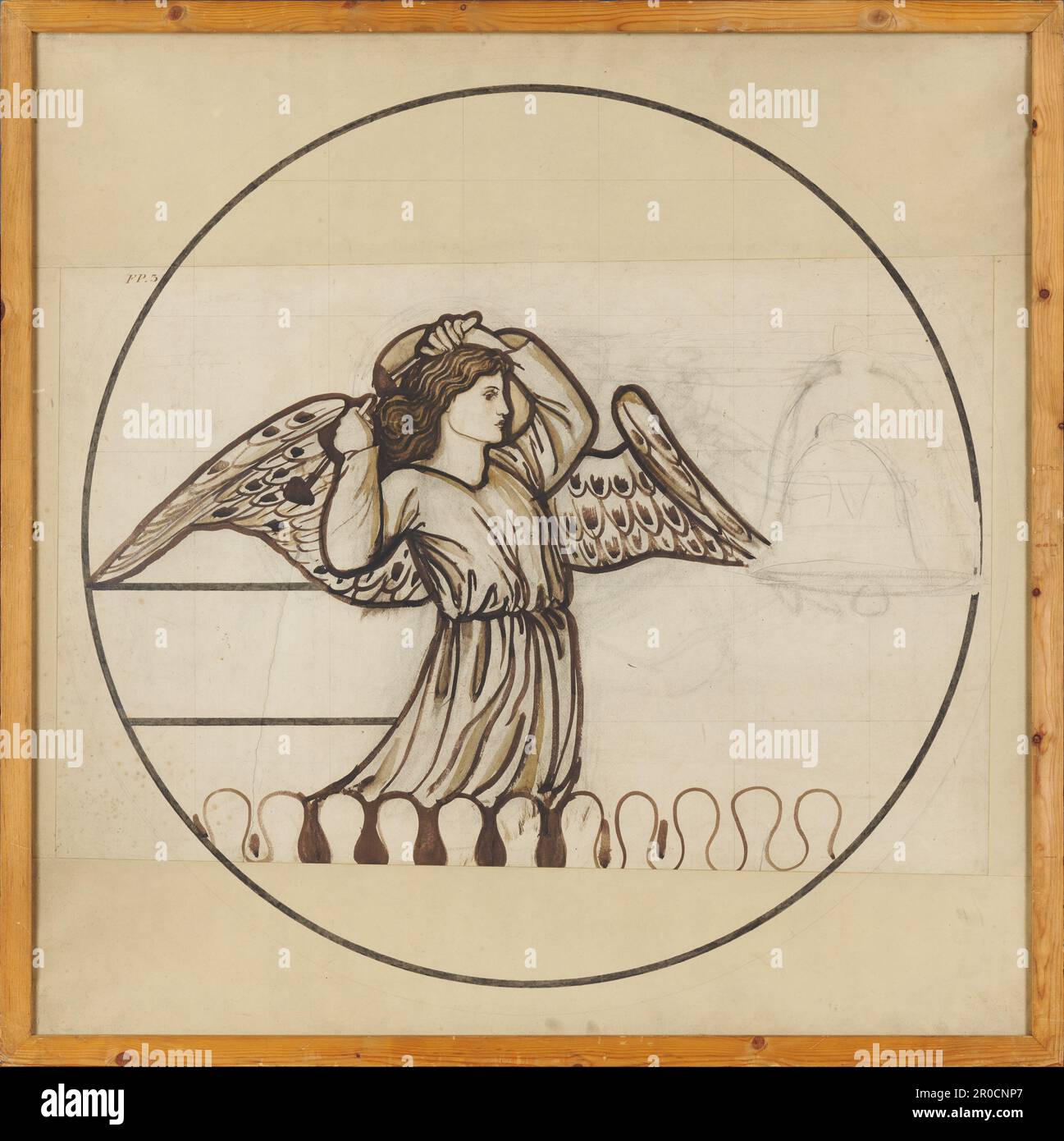 Angel Playing on Bells, 1862. Sir Edward Burne-Jones (d.1898). Cartoon ...