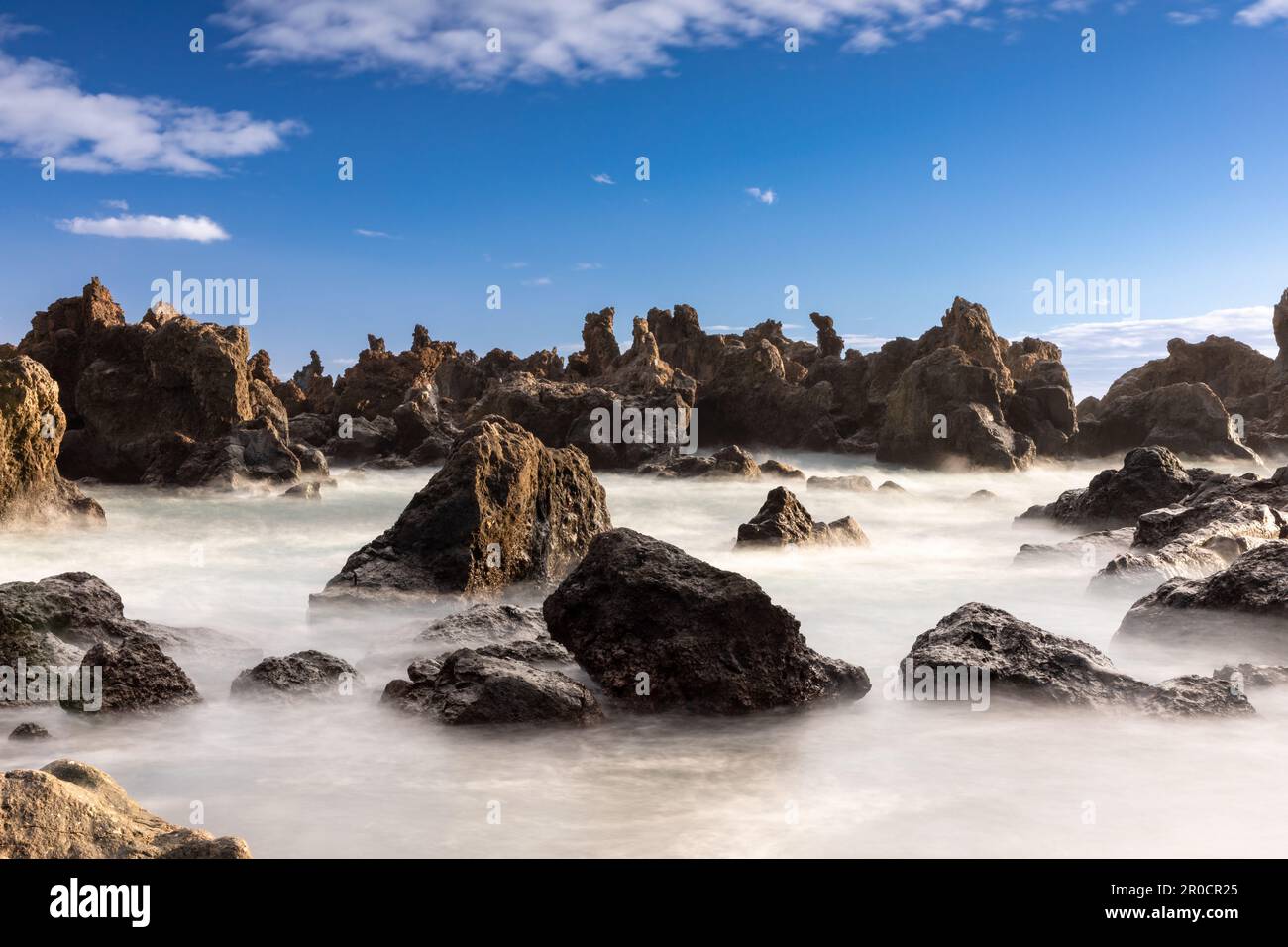 Rock formation at the coast near La Arena, Tenerife, Spain Stock Photo