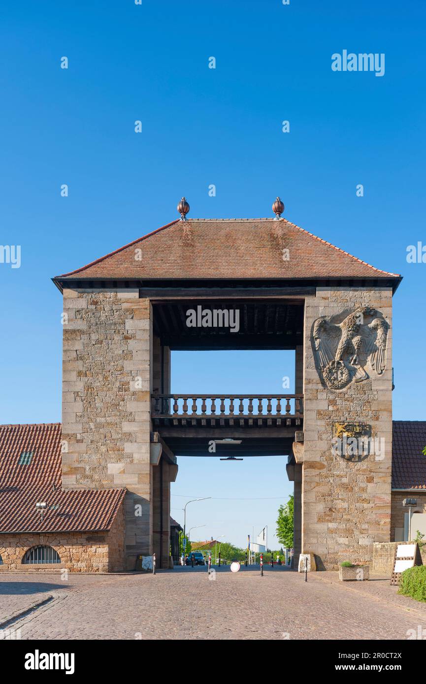 German Wine Gate, Schweigen-Rechtenbach, Palatinate, Rhineland-Palatinate, Germany, Europe Stock Photo