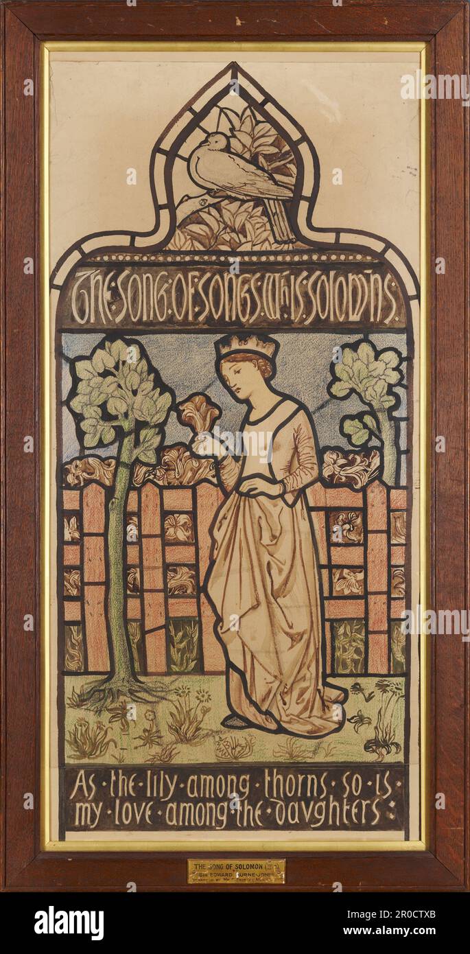 The Song of Solomon - 'As the Lily among Thorns', 1862-3. Sir Edward Burne-Jones (d.1898).  Design for St Helen's Church, Darley Dale, Derbyshire, England . Stock Photo