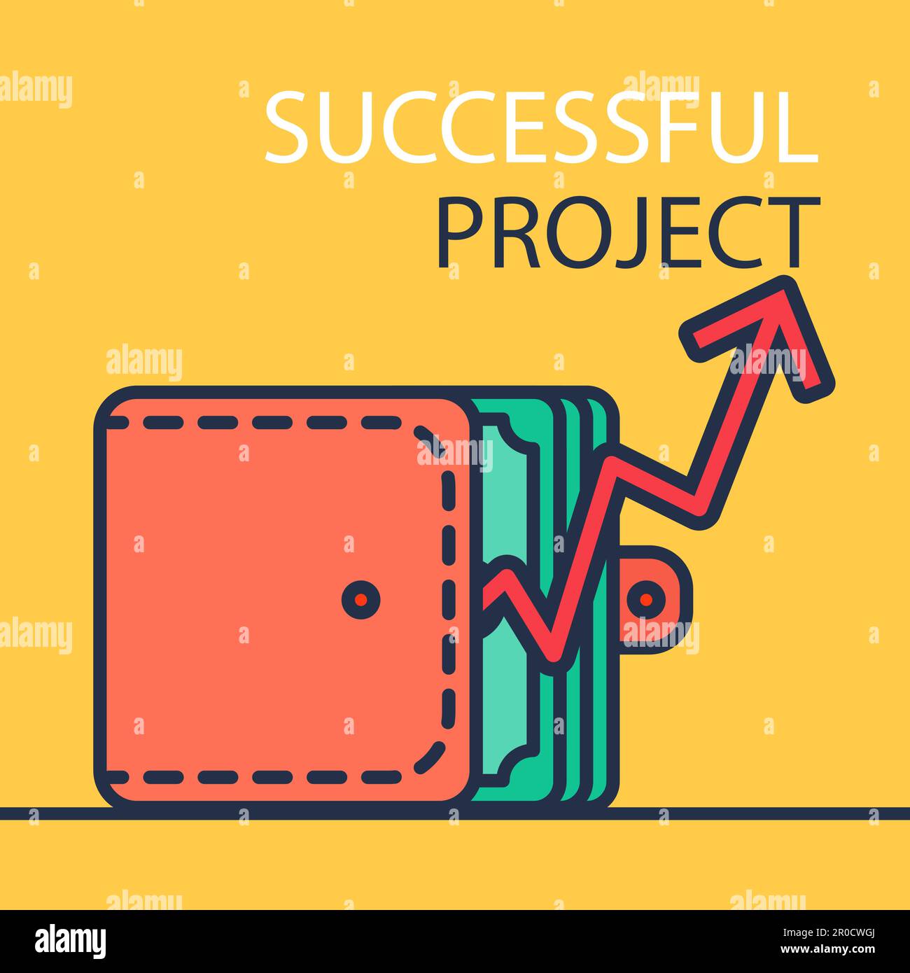 Successful investing concept. Bank holding. Financial budget banner. Money, purse and graph. Earnings and payments symbol. Patent illustration. Vector Stock Vector