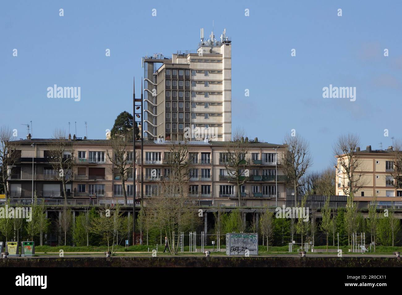 Modern architecture in spring on the