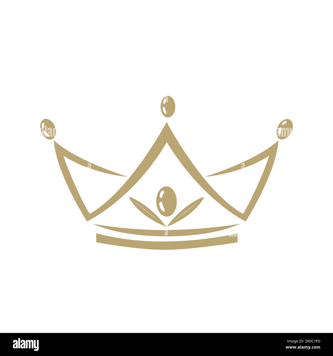 Crown with olive fruits and leaves. Premium Olive Oil Logo Template